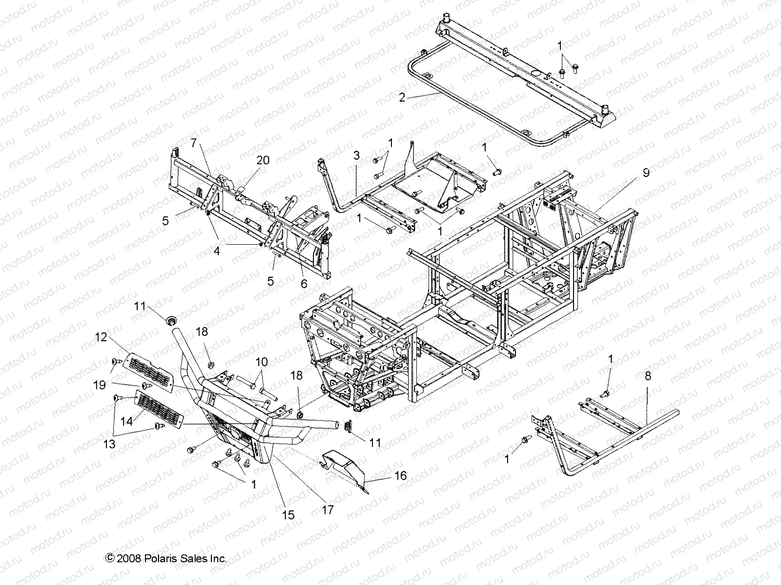 CHASSIS | CHASSIS, FRAME and FRONT BUMPER - R09HH68/HY68 ALL OPTIONS (49RGRCHASSIS097004X4)