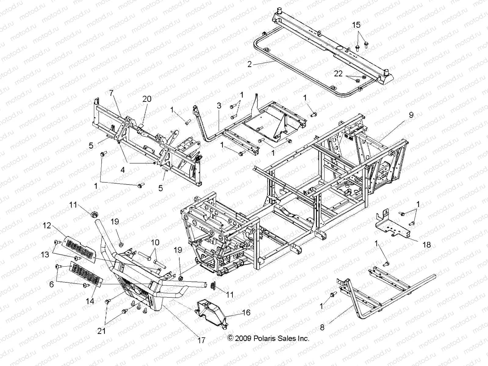 CHASSIS | CHASSIS, FRAME and FRONT BUMPER - R10TH50AG/AR (49RGRCHASSIS105004X4)