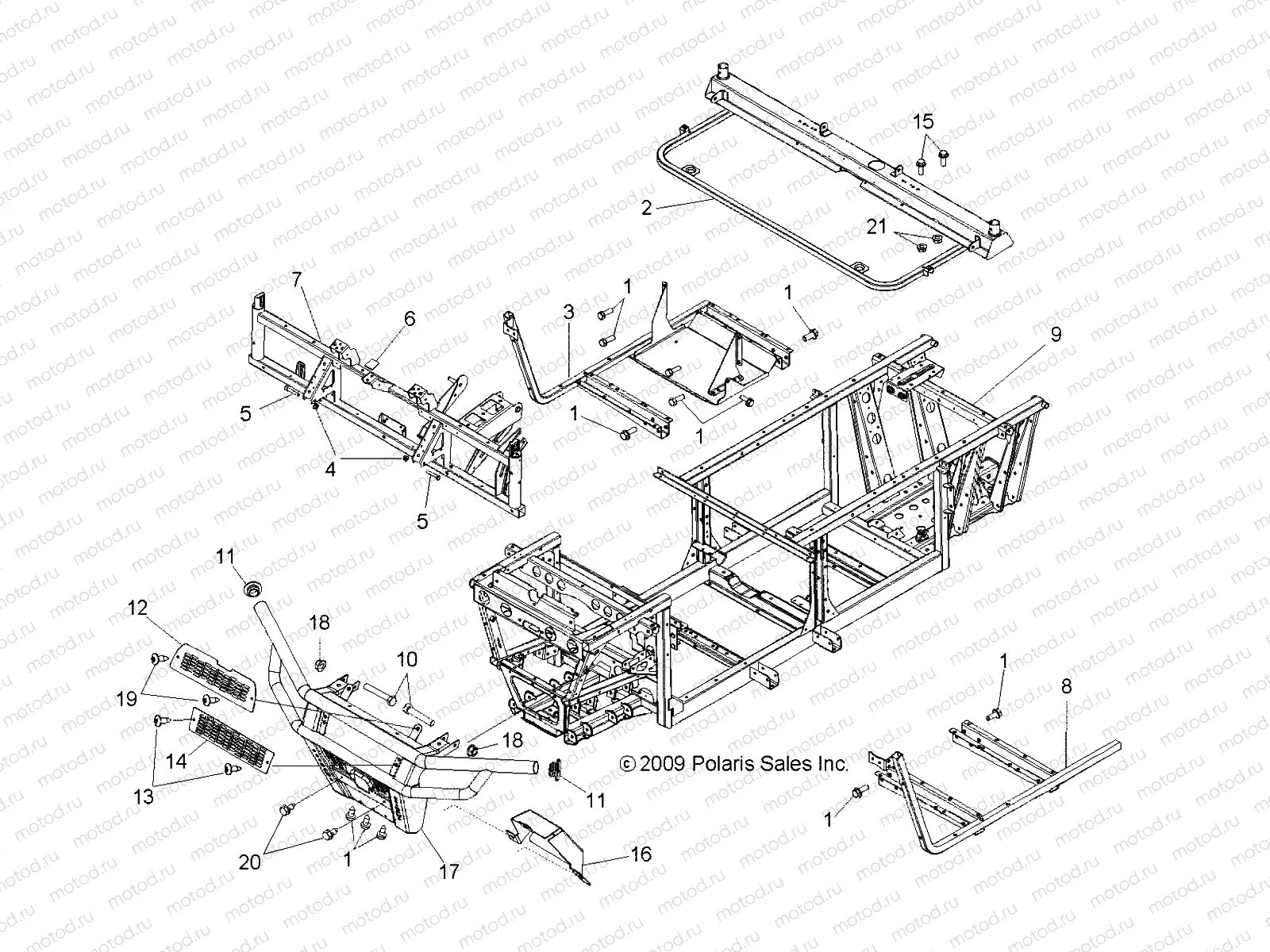 CHASSIS | CHASSIS, FRAME and FRONT BUMPER - R10TH76/TY76 ALL OPTIONS (49RGRCHASSIS108004X4)
