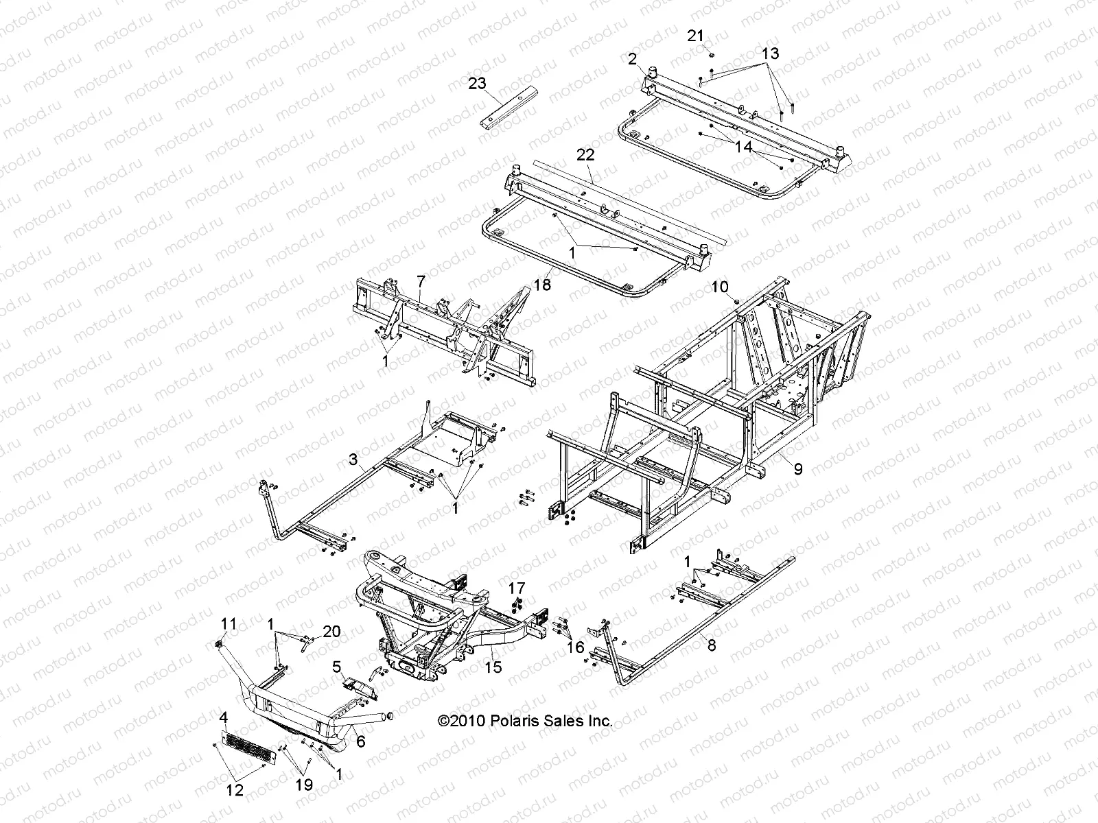 CHASSIS | CHASSIS, FRAME and FRONT BUMPER - R11WH50AG/AH/AR (49RGRCHASSIS11500CREW)