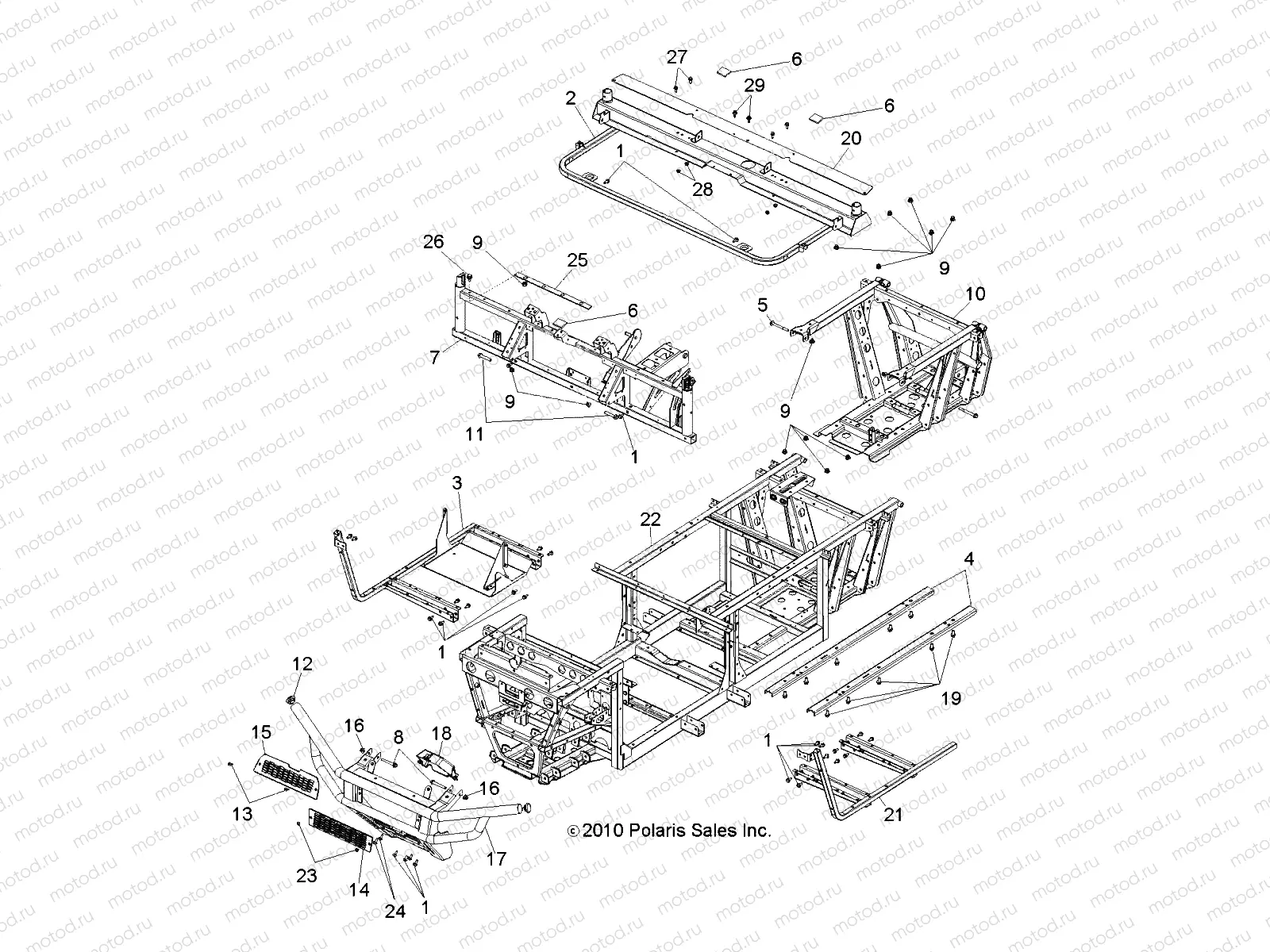 CHASSIS | CHASSIS, FRAME and FRONT BUMPER - R12HR76AG/AR (49RGRCHASSIS116X6)