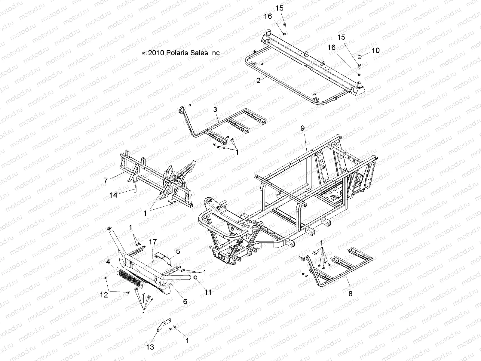 CHASSIS | CHASSIS, FRAME and FRONT BUMPER - R12RC08GA/GH/FA/FH (49RGRFRAME11EV)