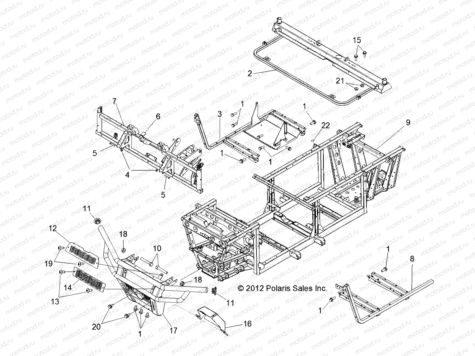CHASSIS | CHASSIS, FRAME and FRONT BUMPER - R12TH76/TH7E/TX7E ALL OPTIONS (49RGRCHASSIS128004X4)