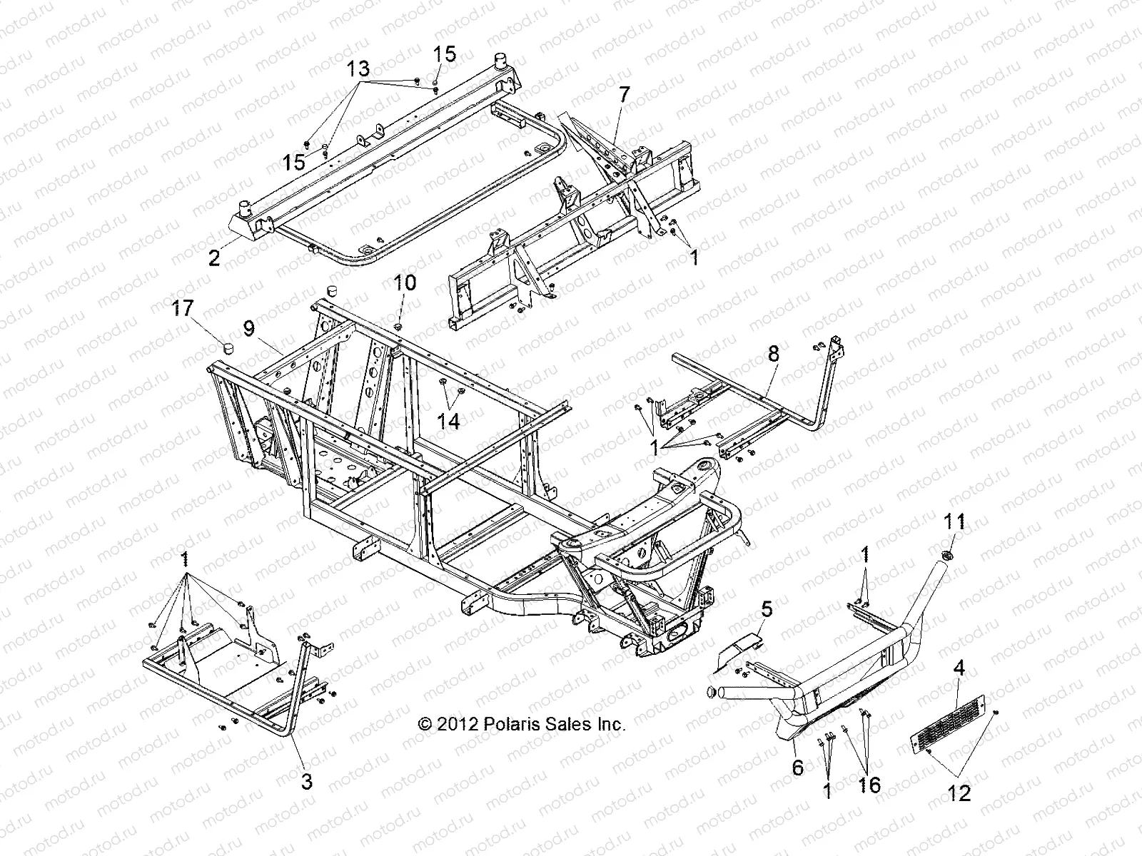 CHASSIS | CHASSIS, FRAME and FRONT BUMPER - R13RH50AG/AH/AM/AR (49RGRCHASSIS13400)