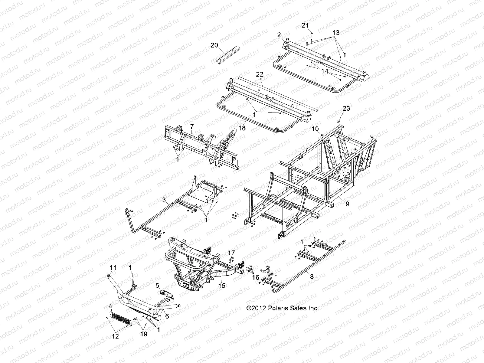 CHASSIS | CHASSIS, FRAME and FRONT BUMPER - R13WH50AG/AH/AR/AX (49RGRCHASSIS13500CREW)