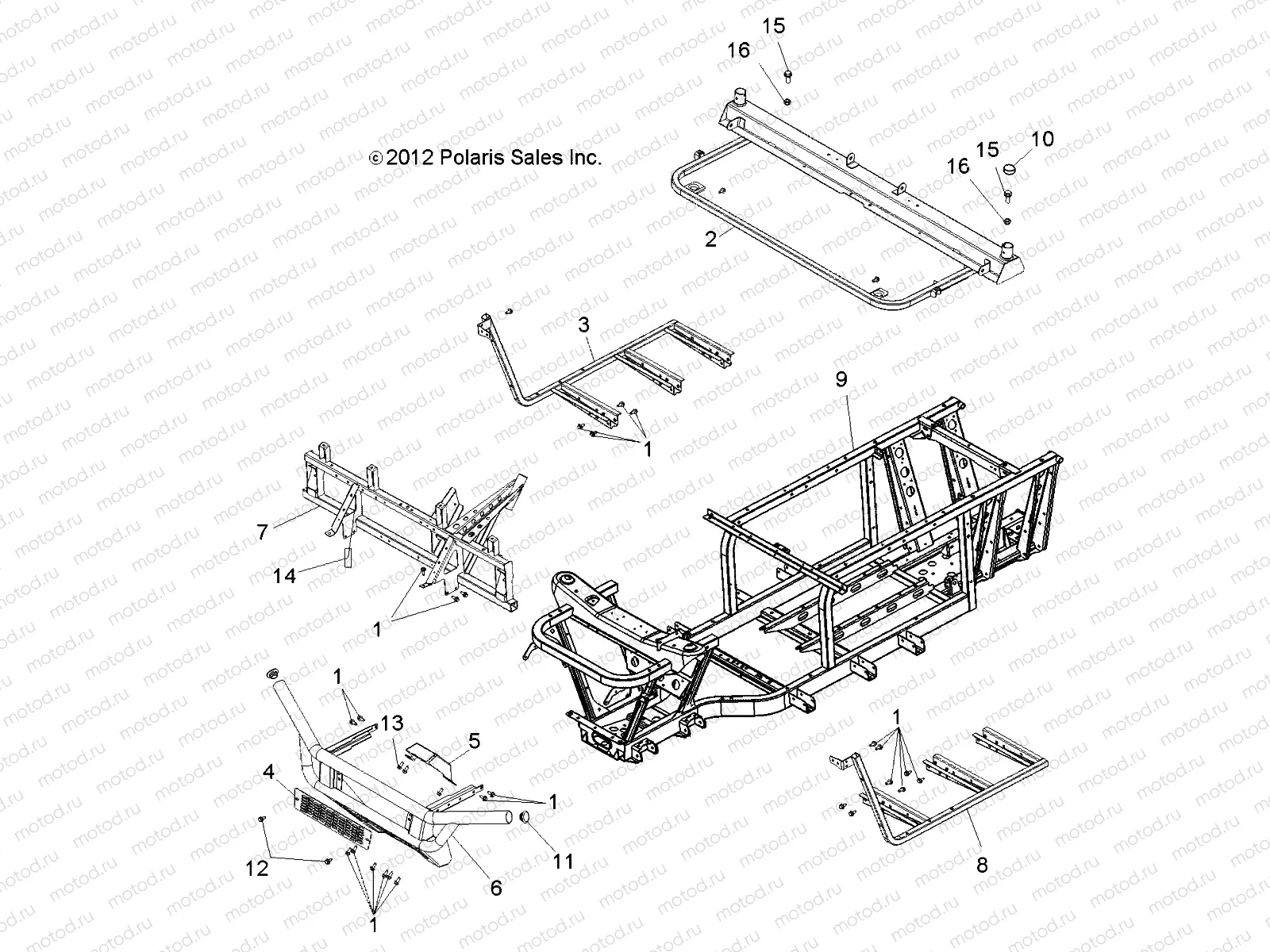 CHASSIS | CHASSIS, FRAME and FRONT BUMPER - R14RC08GC/GJ/FJ (49RGRFRAME13EV)