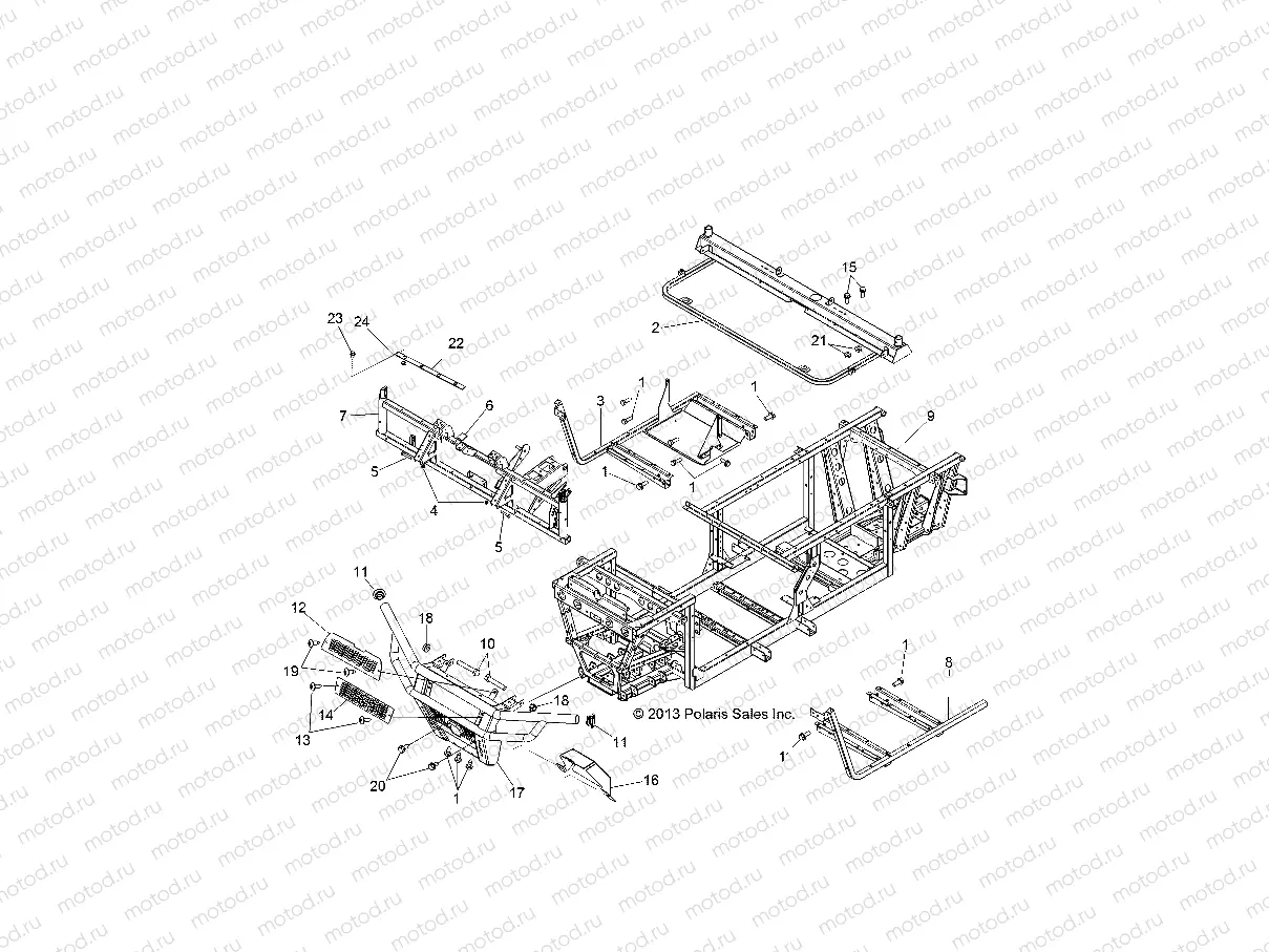 CHASSIS | CHASSIS, FRAME and FRONT BUMPER - R14TH90DG (49RGRCHASSIS14900D)