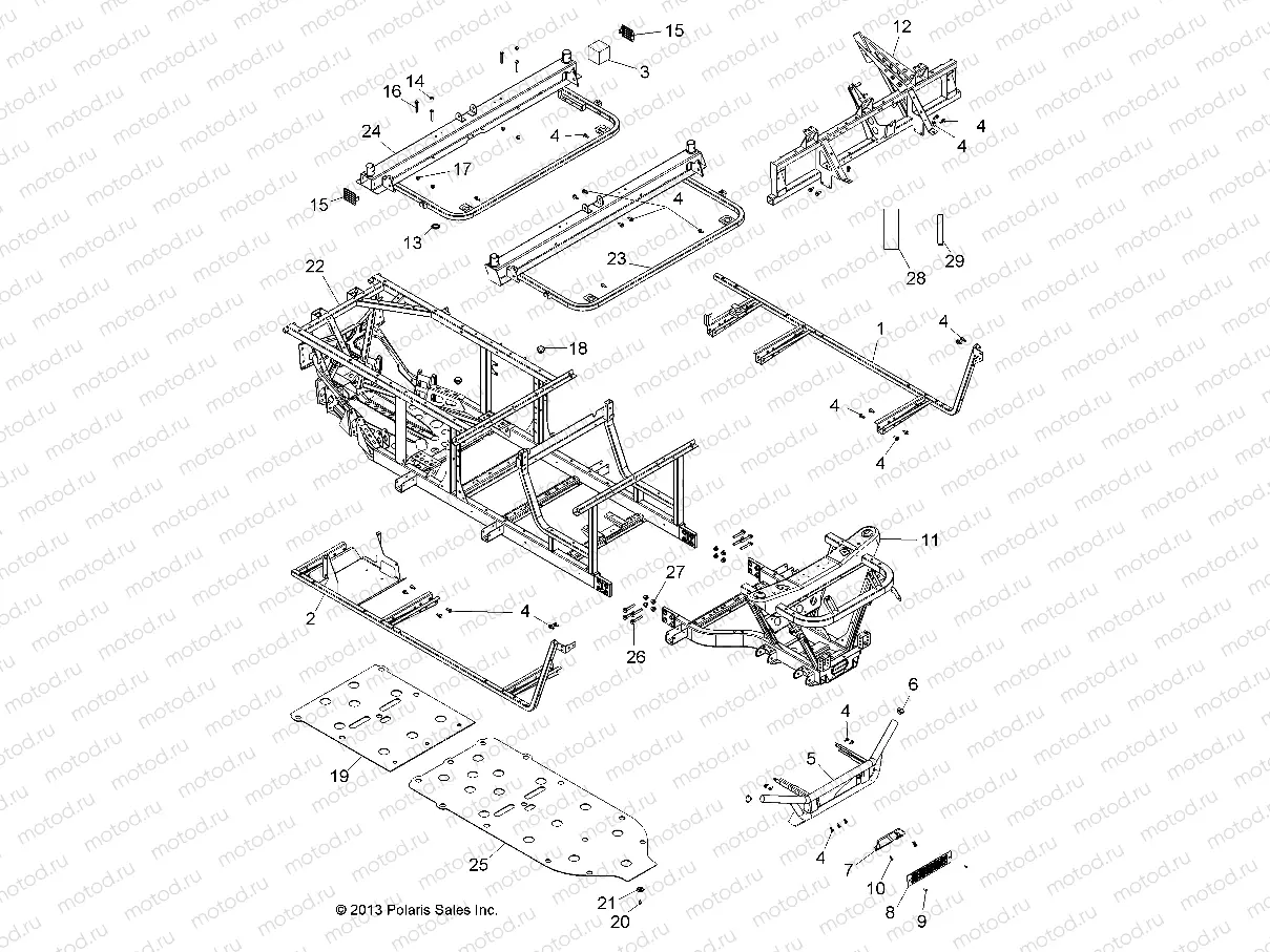 CHASSIS | CHASSIS, FRAME and FRONT BUMPER - R14WH57AA/AC/AR/6EAT (49RGRFRAME14570CREW)