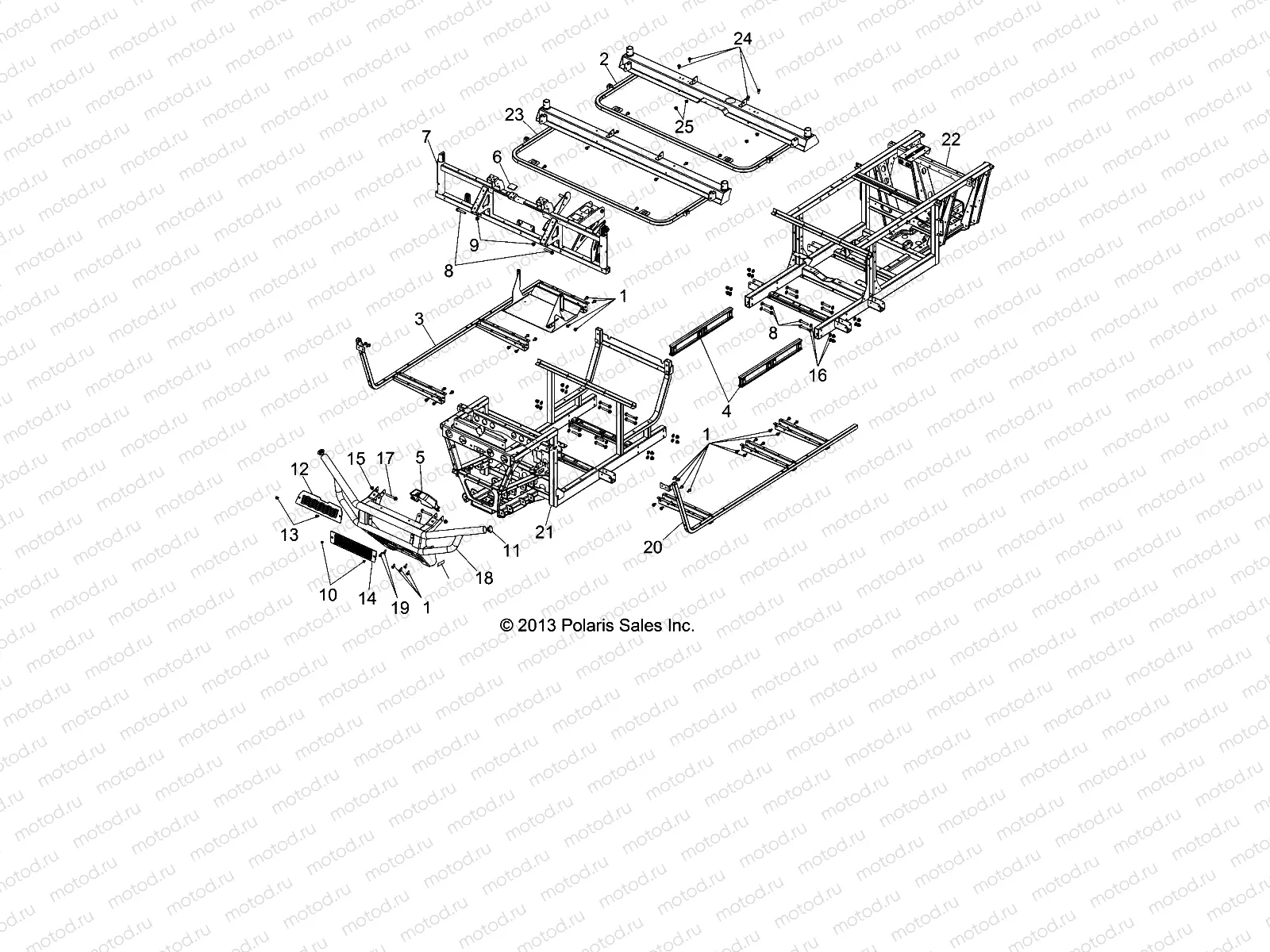 CHASSIS | CHASSIS, FRAME and FRONT BUMPER - R14WH90DG (49RGRCHASSIS14DCREW)