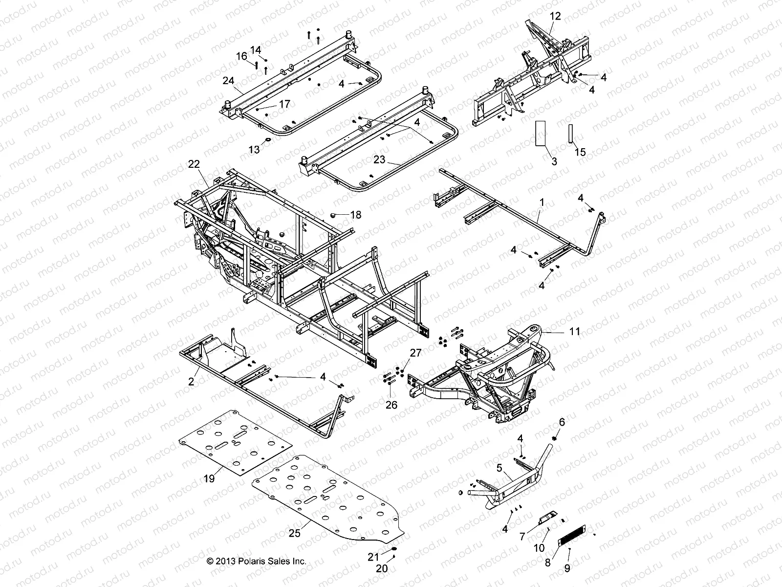 CHASSIS | CHASSIS, FRAME and FRONT BUMPER - R15RNA57AA/AC/AR/E57AS (49RGRCHASSIS14570CREW)
