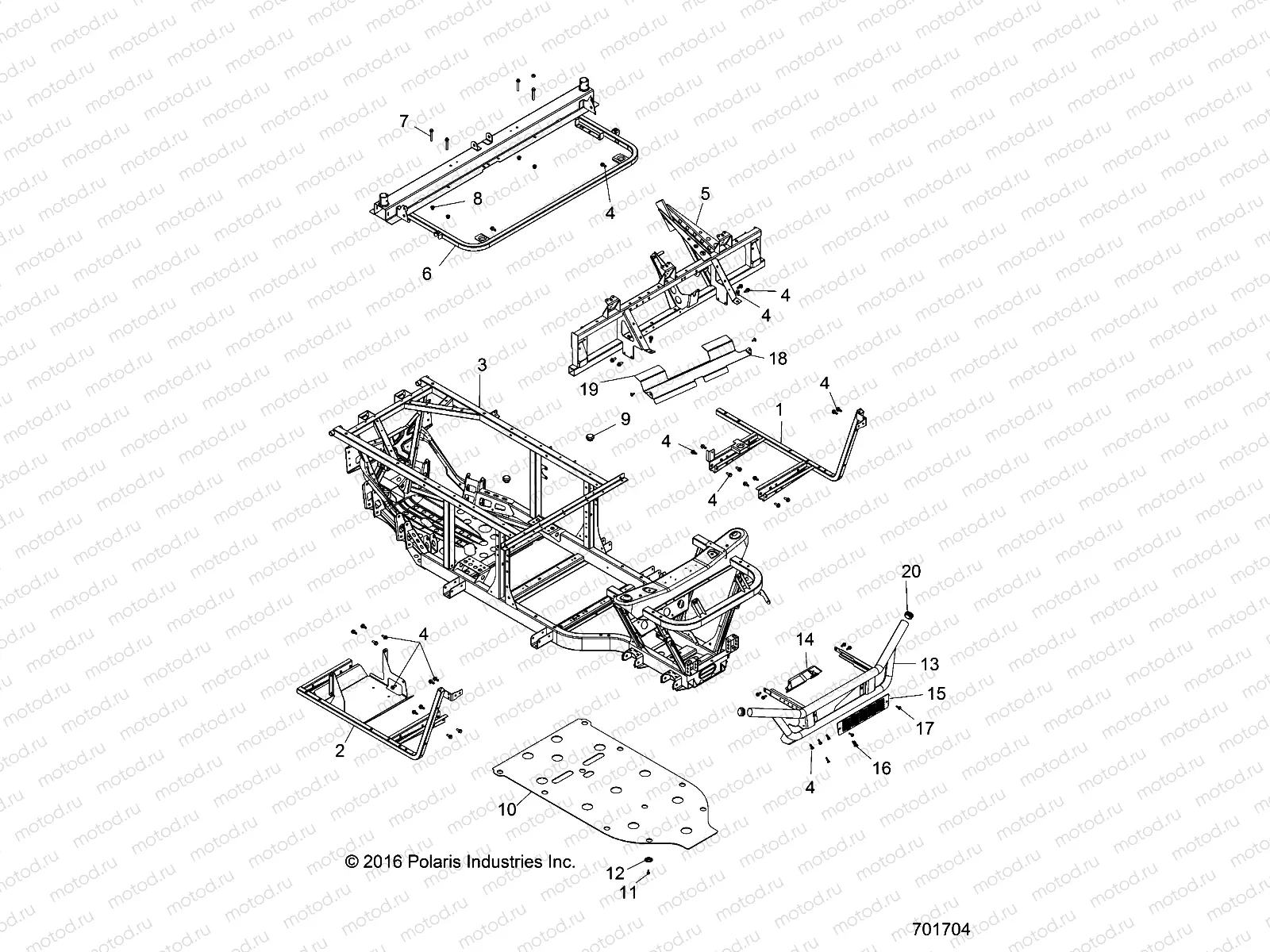 CHASSIS | CHASSIS, FRAME and FRONT BUMPER - R16RMA57F1/N1/EFH/SF1/2N1 (701704)