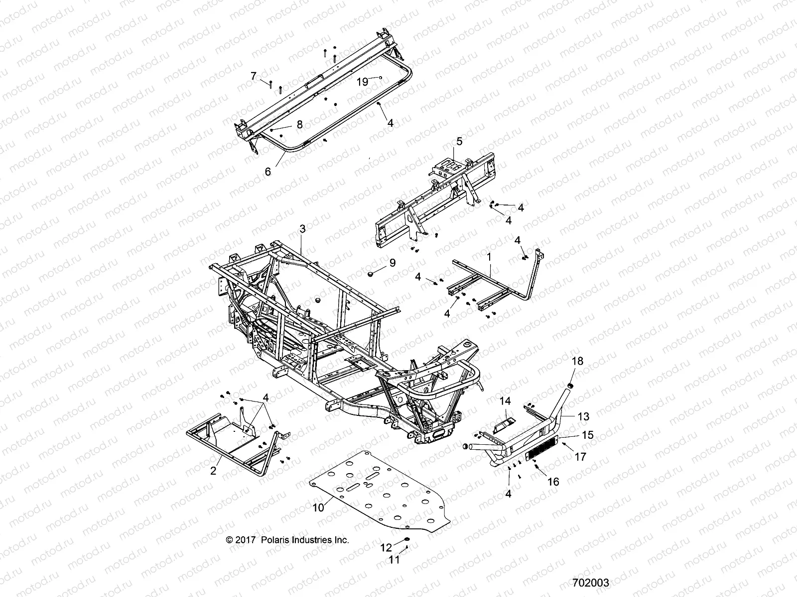 CHASSIS | CHASSIS, FRAME and FRONT BUMPER - R18RM250B1 (702003)