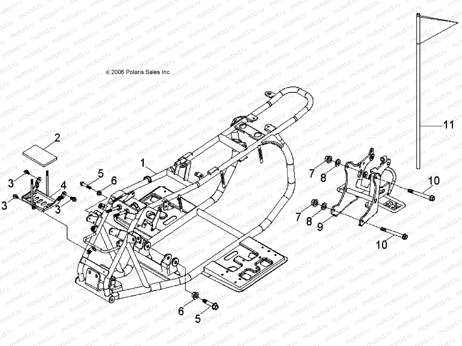 CHASSIS | CHASSIS, FRAME and SWING ARM - A08KA05AB/AD (49ATVFRAME07PRED50)