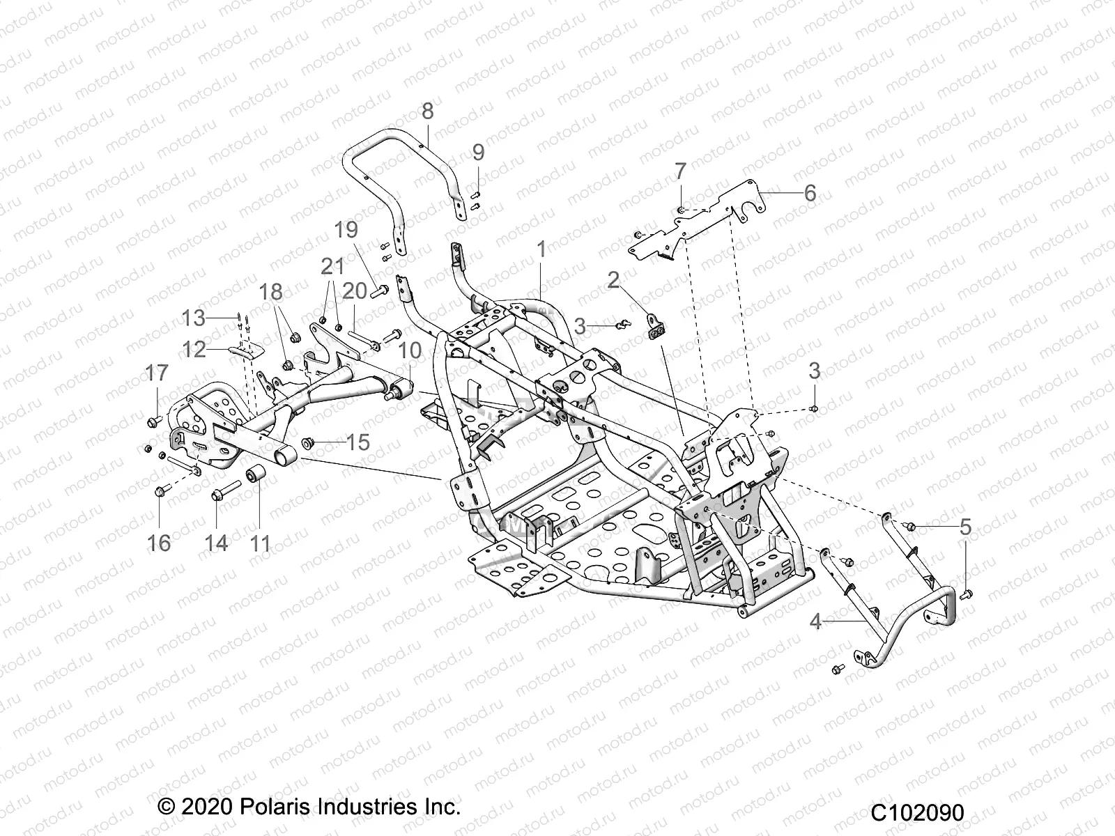 CHASSIS | CHASSIS, FRAME ASM and SWINGARM - A23HBE07N2 (C102090)
