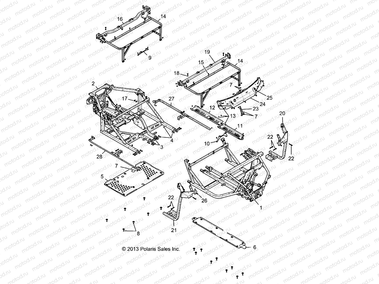 CHASSIS | CHASSIS, FRAME - R14WH88A/9EA ALL OPTIONS (49RGRCHASSIS14CREW)