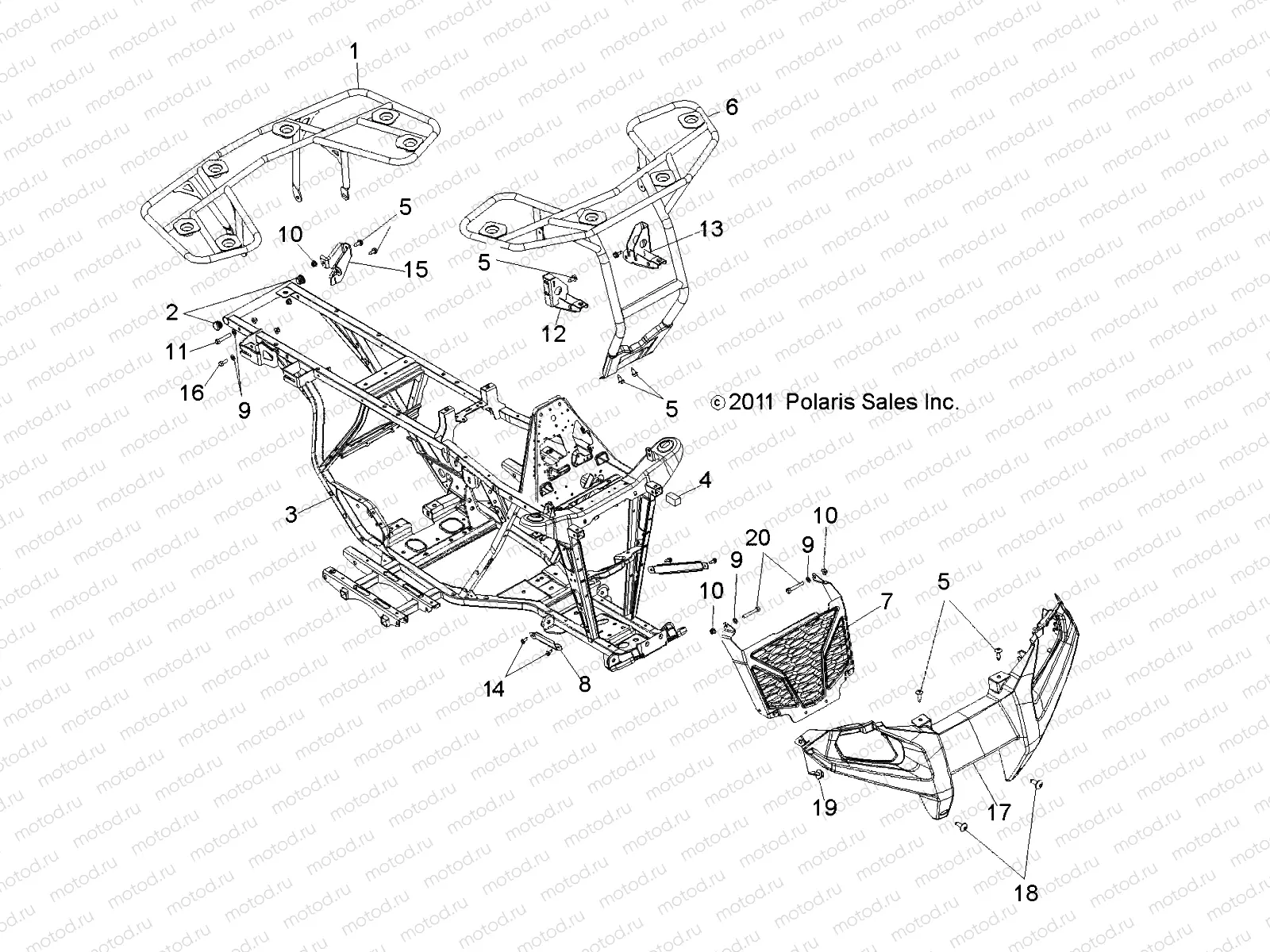 CHASSIS | CHASSIS, FRAME, RACKS and BUMPER - A13EA32FA (49ATVBUMPER10BOSS)