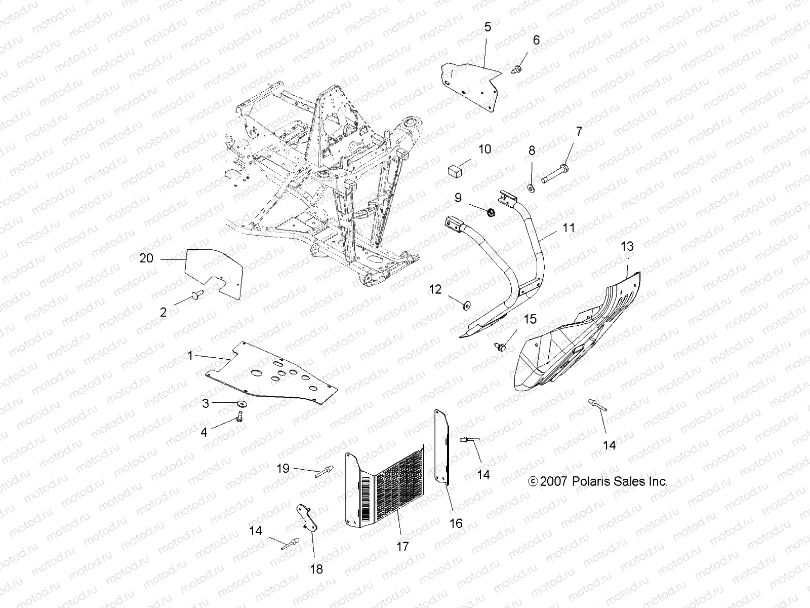 CHASSIS | CHASSIS, FRONT BUMPER - A08BA32AA (49ATVBUMPER08TB)