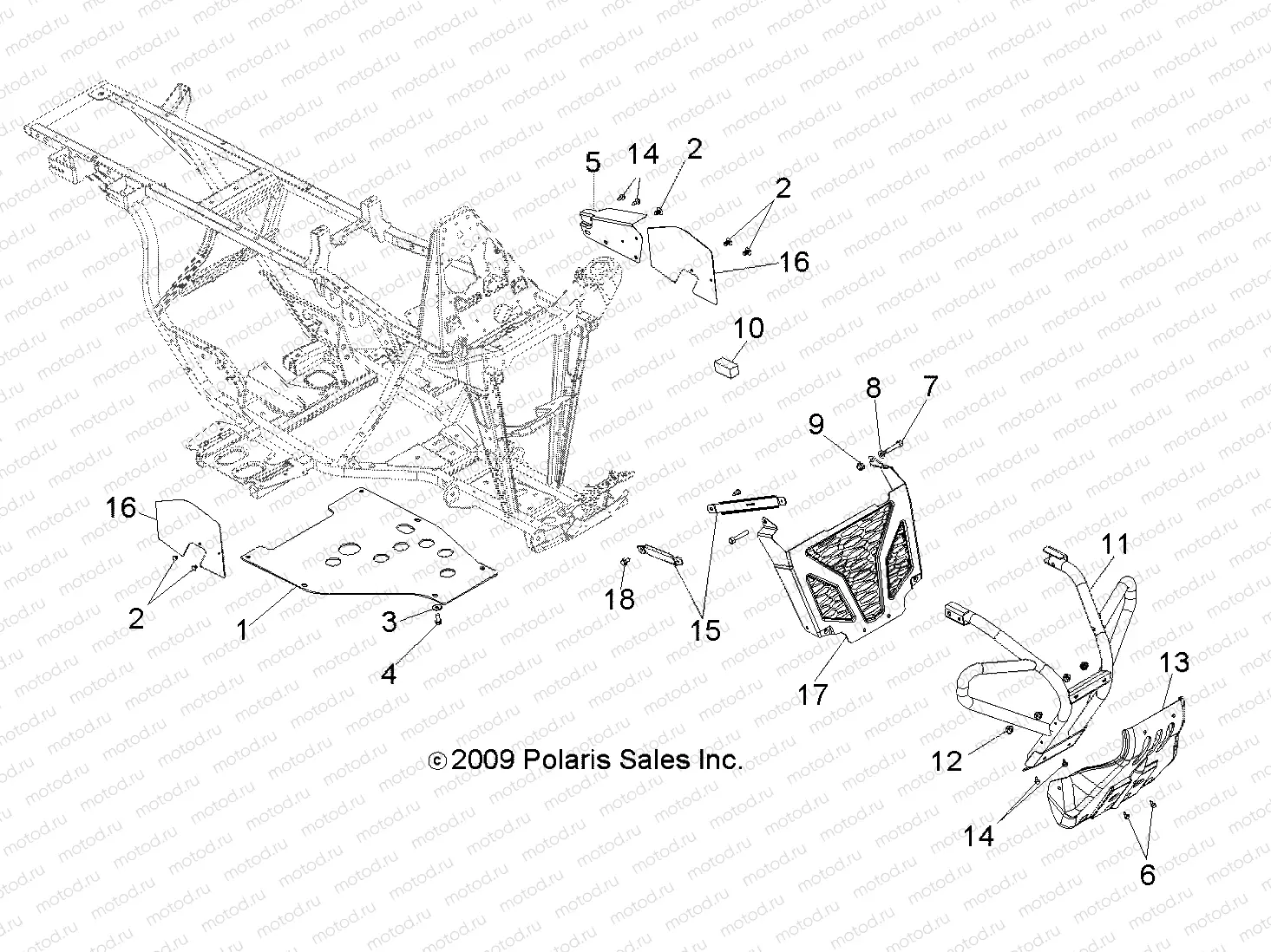 CHASSIS | CHASSIS, FRONT BUMPER - A10NA32FA (49ATVBUMPER10TBLZR)