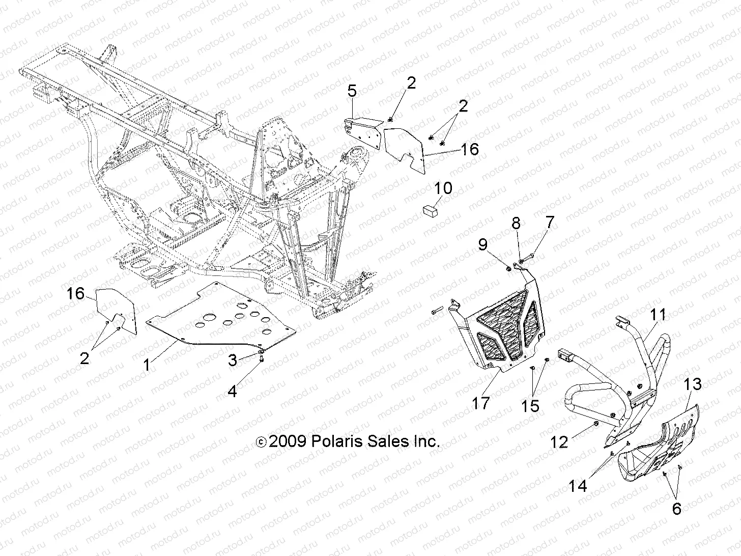 CHASSIS | CHASSIS, FRONT BUMPER - A10NG50FA (49ATVBUMPER10SCRAM)