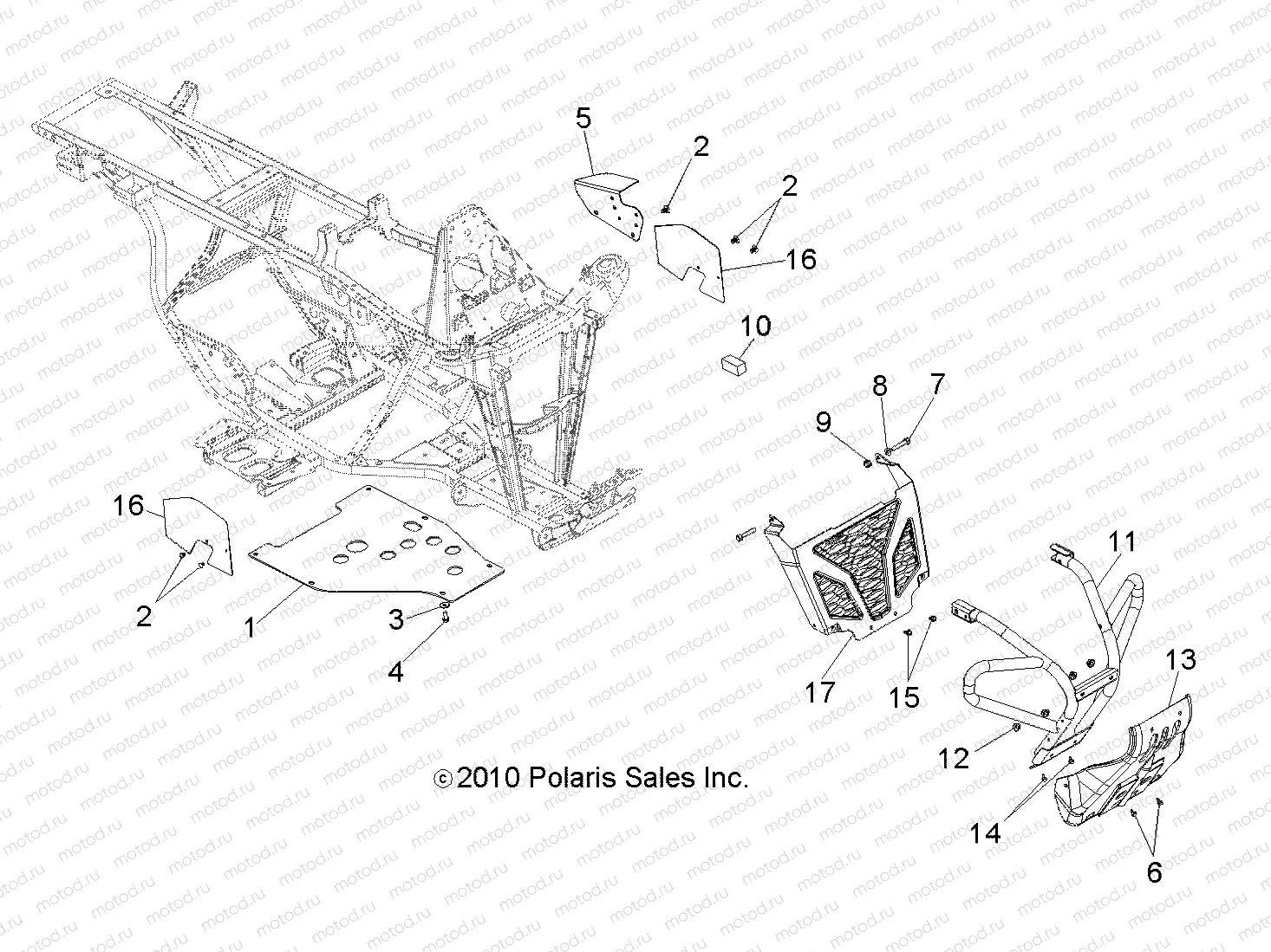 CHASSIS | CHASSIS, FRONT BUMPER - A12NG50FA (49ATVBUMPER11SCRAMI)