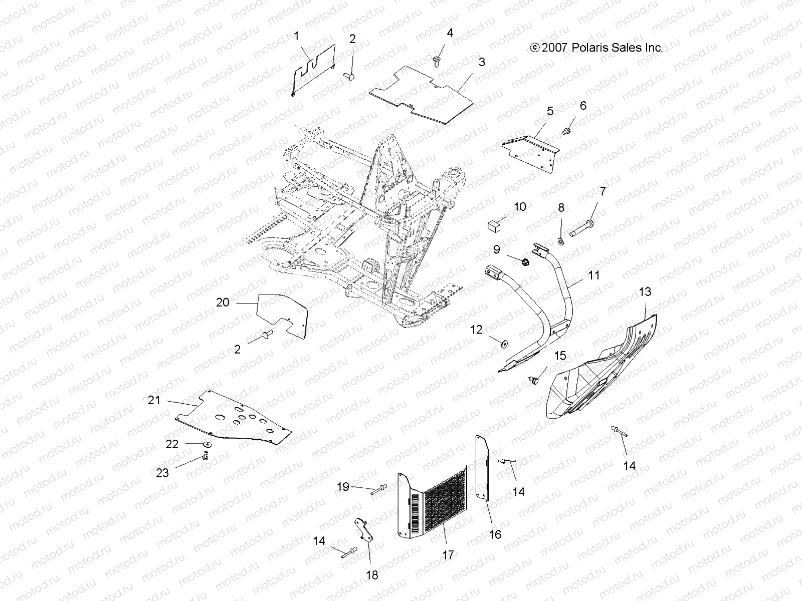 CHASSIS | CHASSIS, FRONT BUMPER and SHIELDS - A08BA50FA (49ATVBUMPER08SCRAM)