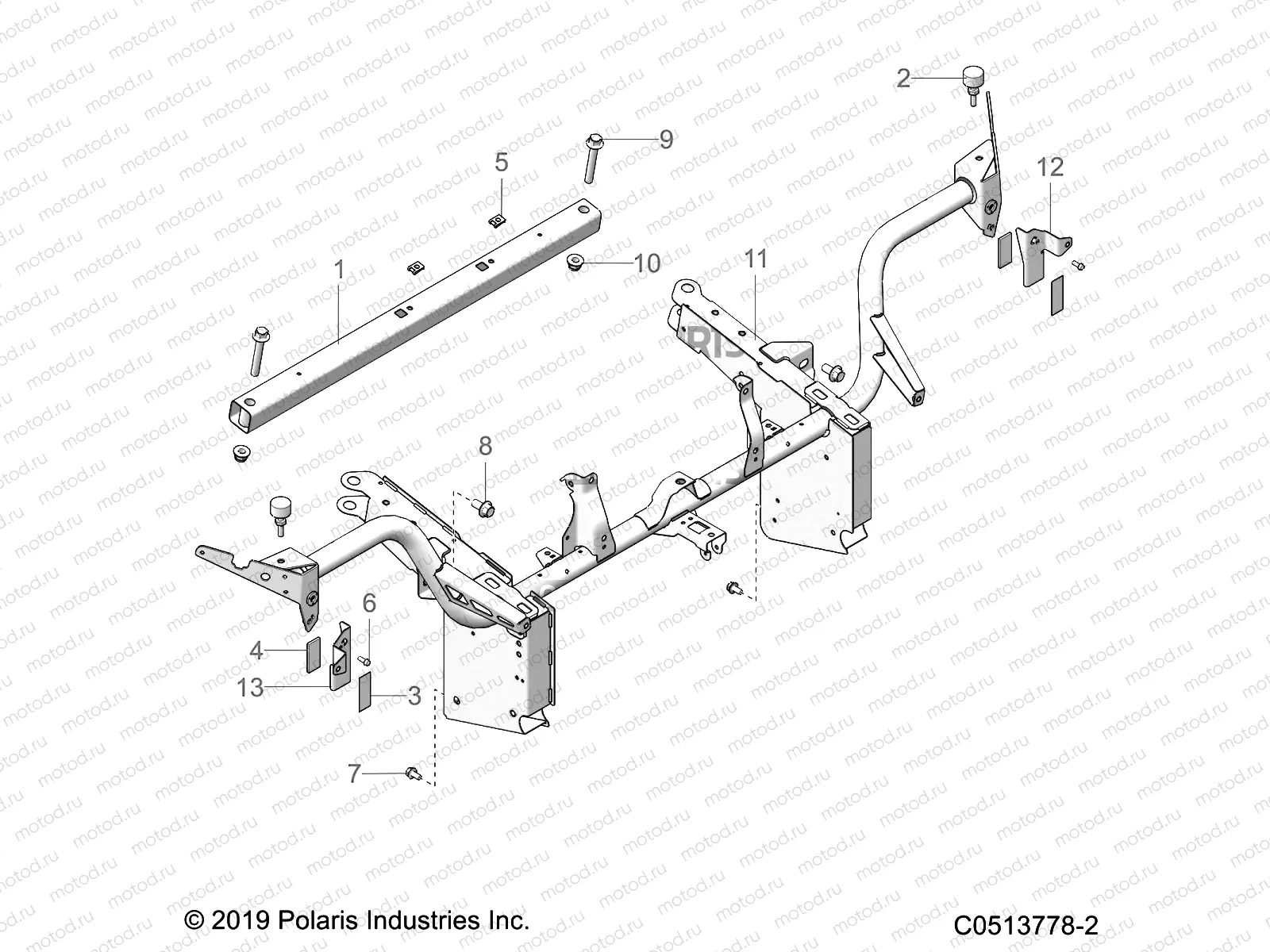 CHASSIS | CHASSIS, FRONT FRAME ASM. (USA) - T21AAPHD/RHB/SHD/THD USA ONLY (C0513778-2)