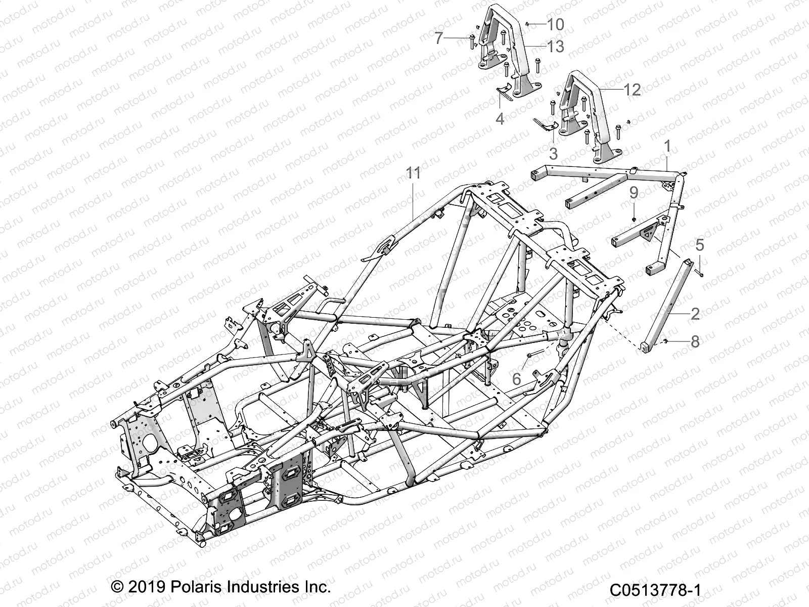 CHASSIS | CHASSIS, MAIN, and REAR ASM. - T21AAPHD/RHB/SHD/THD ALL OPTIONS (C0513778-1)