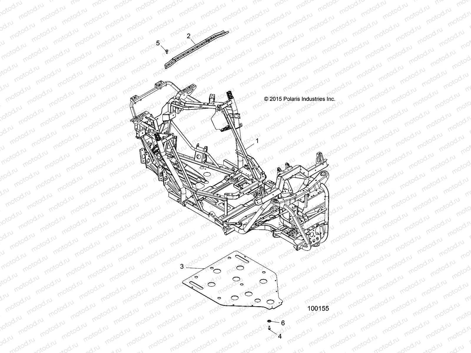 CHASSIS | CHASSIS, MAIN FRAME AND SKID PLATE - A16DAA57F1/F2/E57FM (100155)