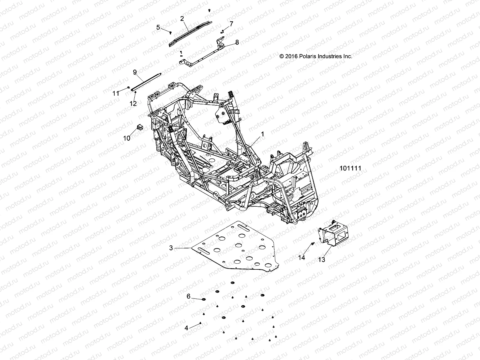CHASSIS | CHASSIS, MAIN FRAME AND SKID PLATE - A17DCE87AU (101111)