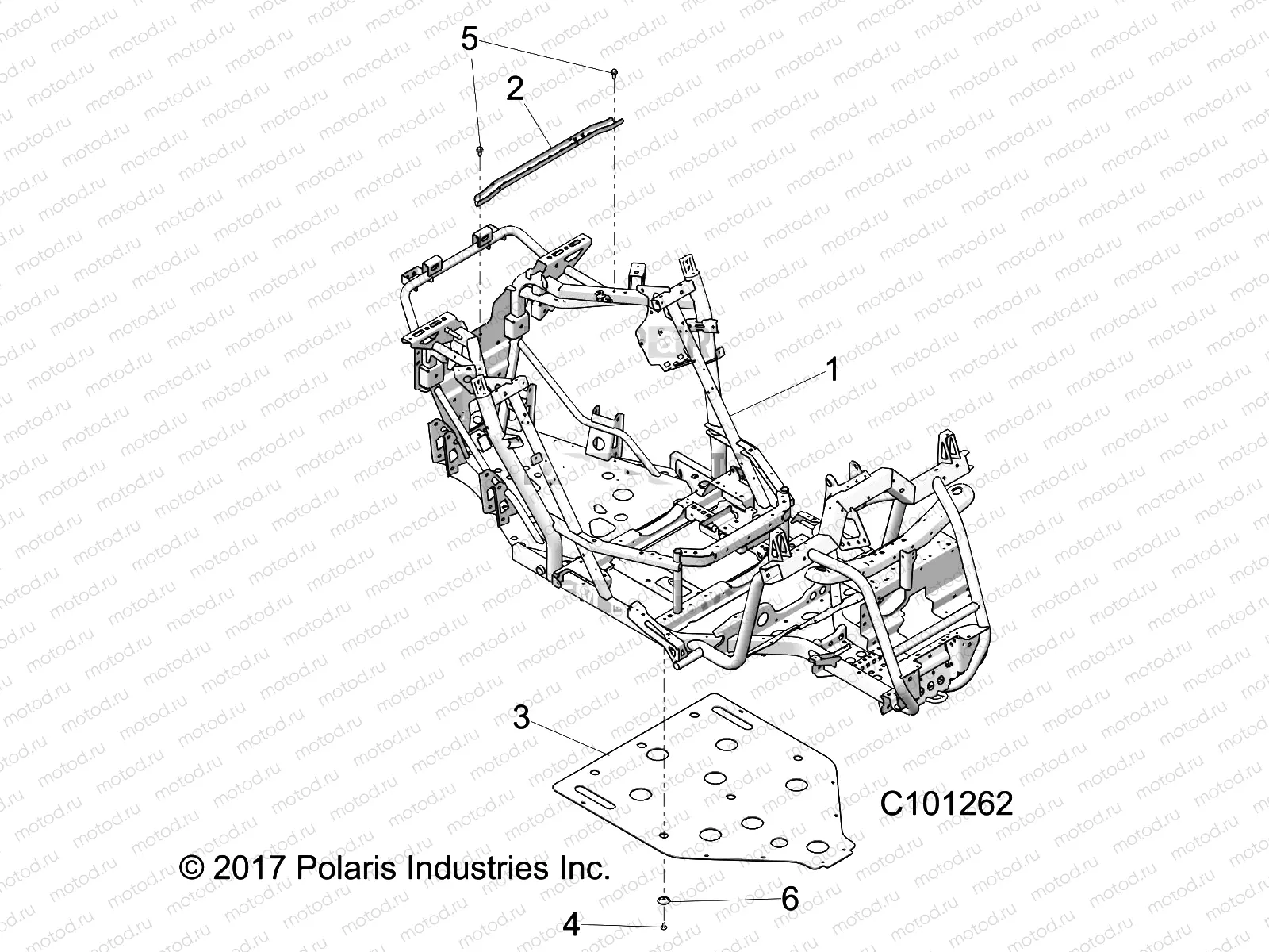 CHASSIS | CHASSIS, MAIN FRAME AND SKID PLATE - A18DAE57N5 (C101262)
