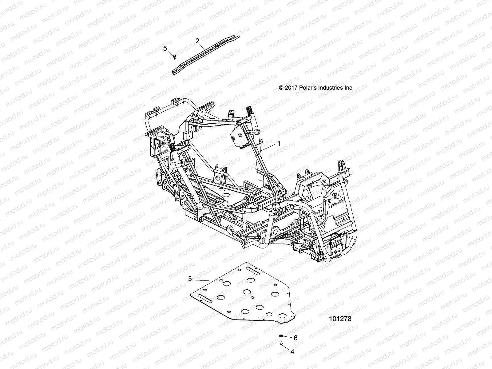 CHASSIS | CHASSIS, MAIN FRAME AND SKID PLATE - A19DAE57A4 (101278)