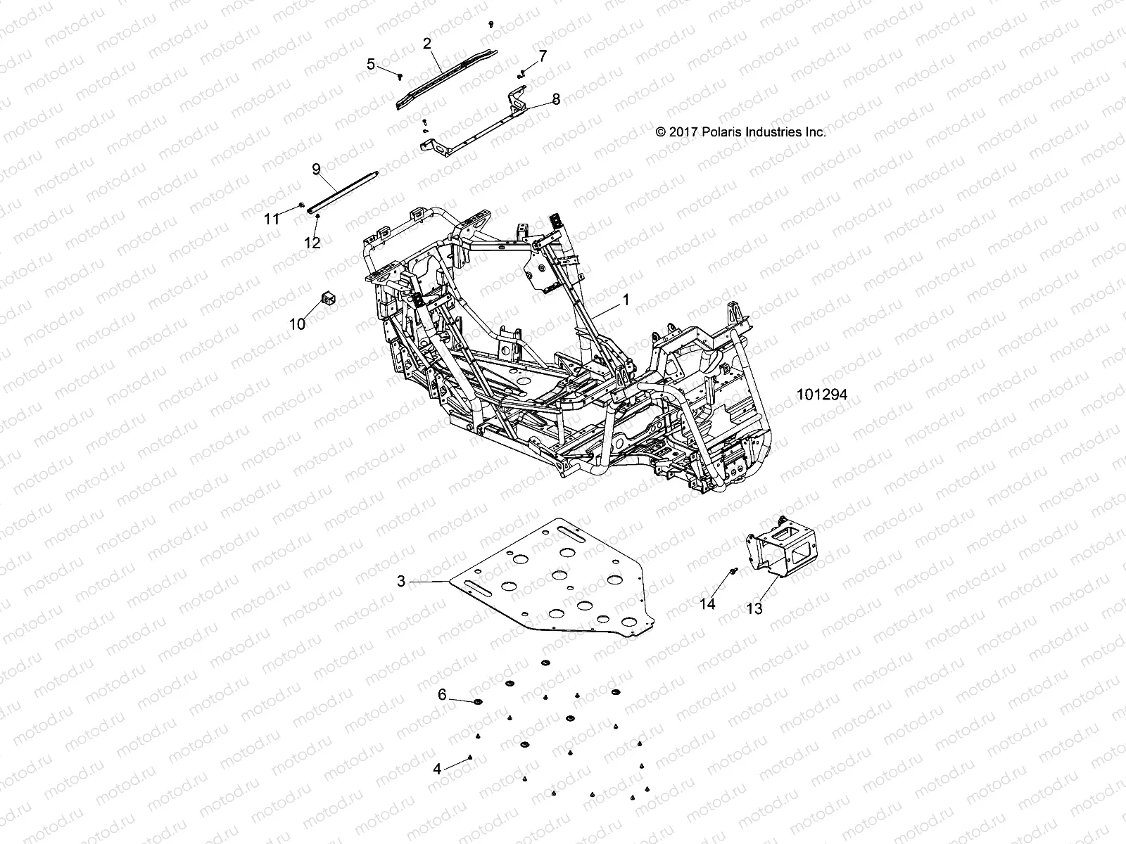 CHASSIS | CHASSIS, MAIN FRAME AND SKID PLATE - A19DCE87AK (101294)
