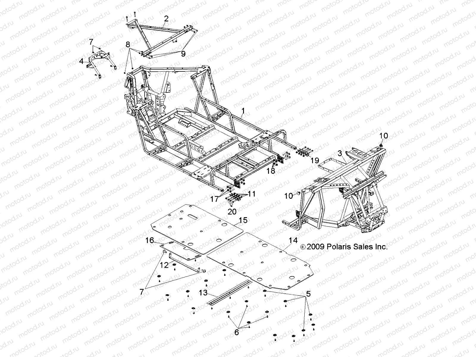 CHASSIS | CHASSIS, MAIN FRAME and SKID PLATE - R10XH76AA (49RGRFRAME10RZRS4)