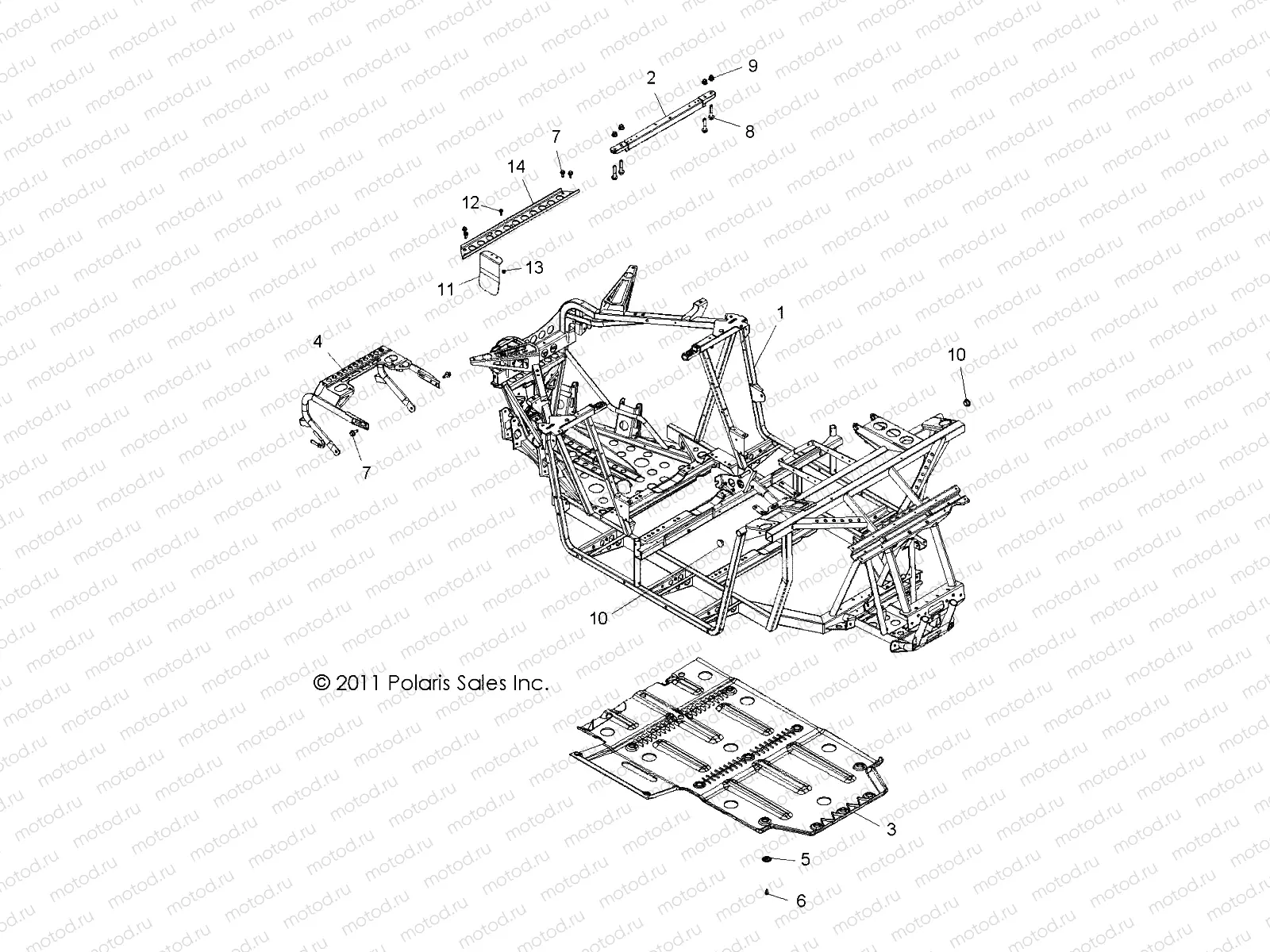 CHASSIS | CHASSIS, MAIN FRAME and SKID PLATE - R12VH57FX (49RGRFRAME12RZR570)
