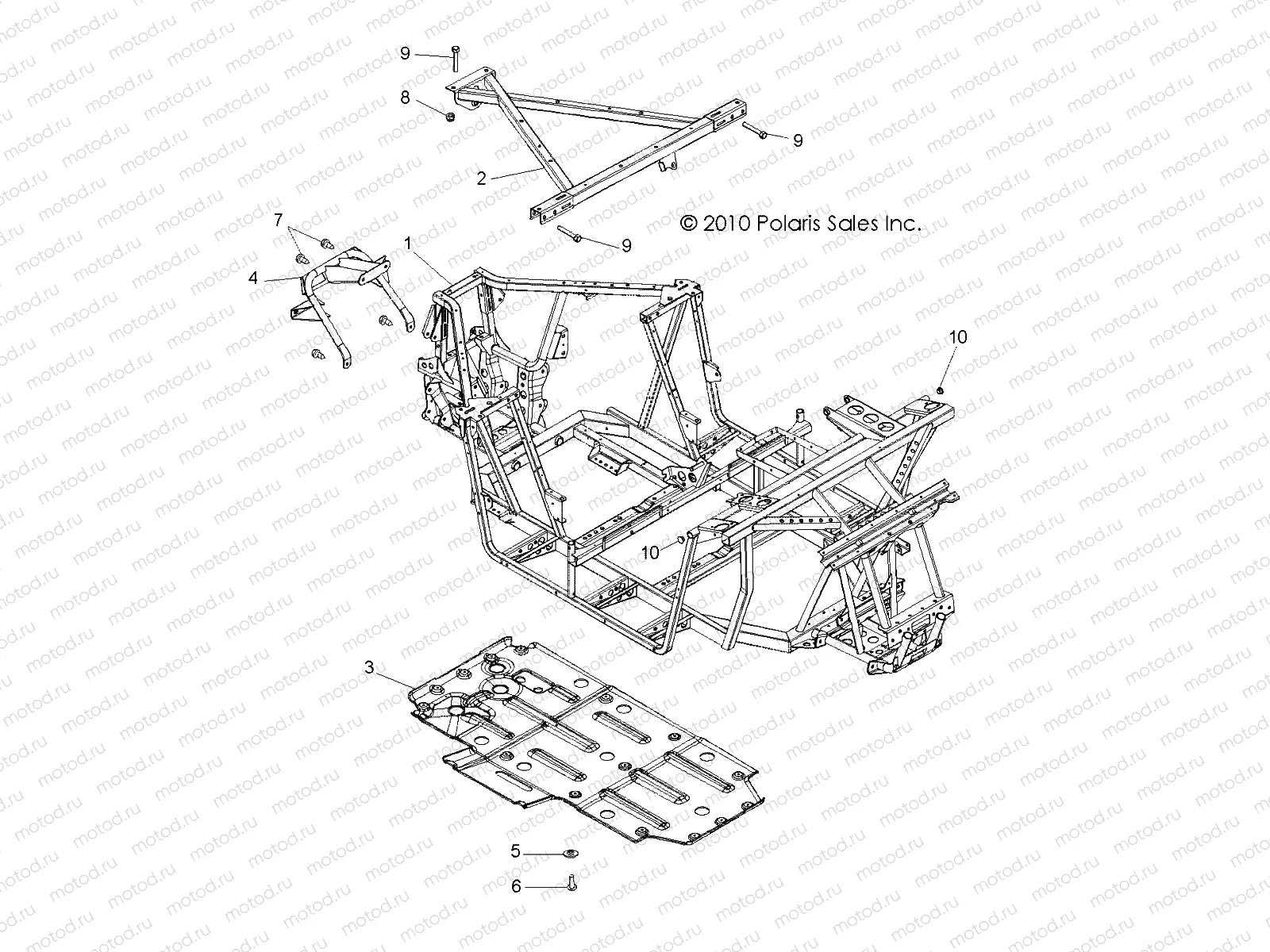 CHASSIS | CHASSIS, MAIN FRAME and SKID PLATE - R13VE76AD/AI/AW/7EAS/EAT (49RGRFRAME11RZR)