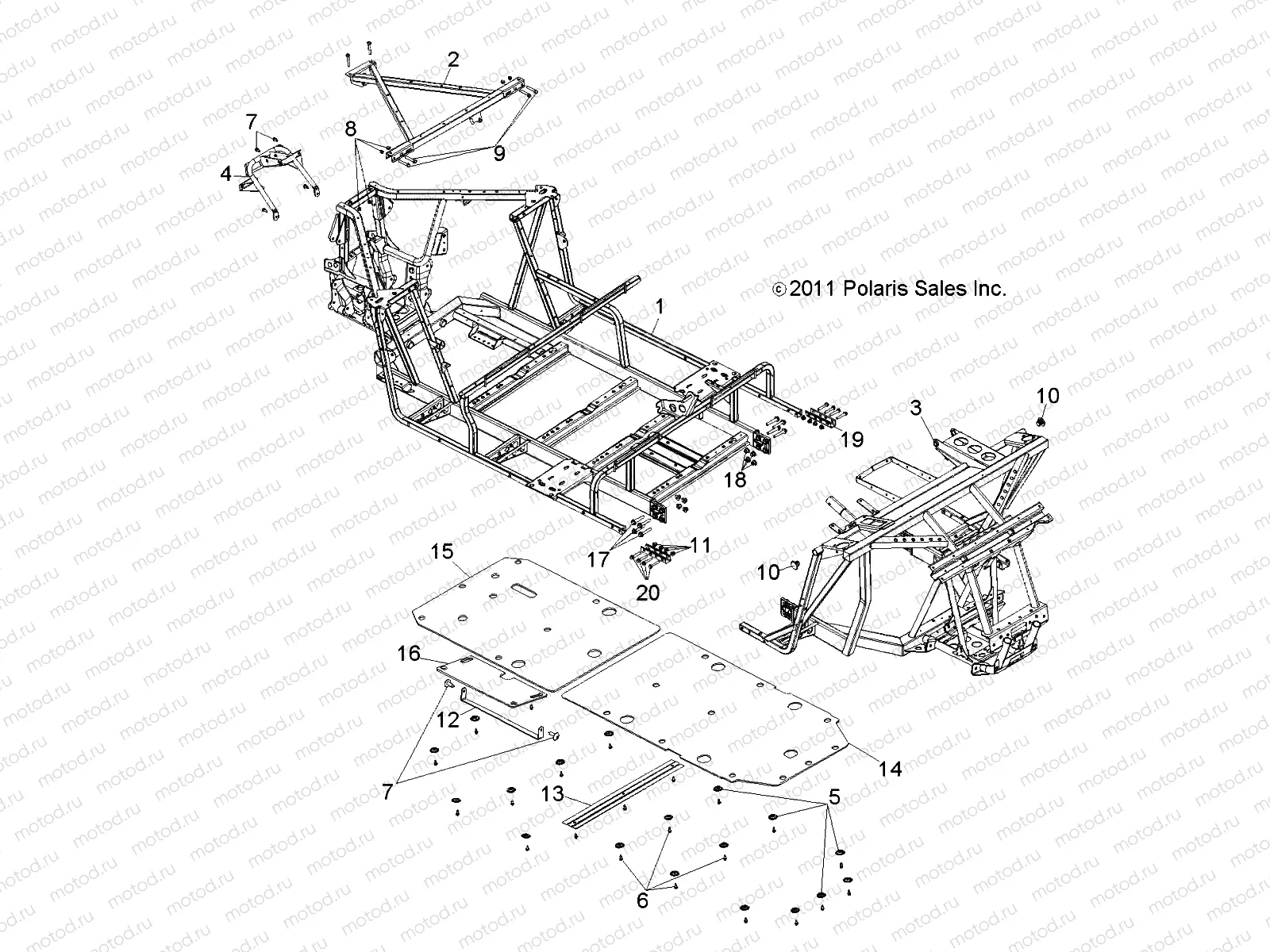 CHASSIS | CHASSIS, MAIN FRAME and SKID PLATE - R13XE76AD/EAI (49RGRFRAME12RZR4)