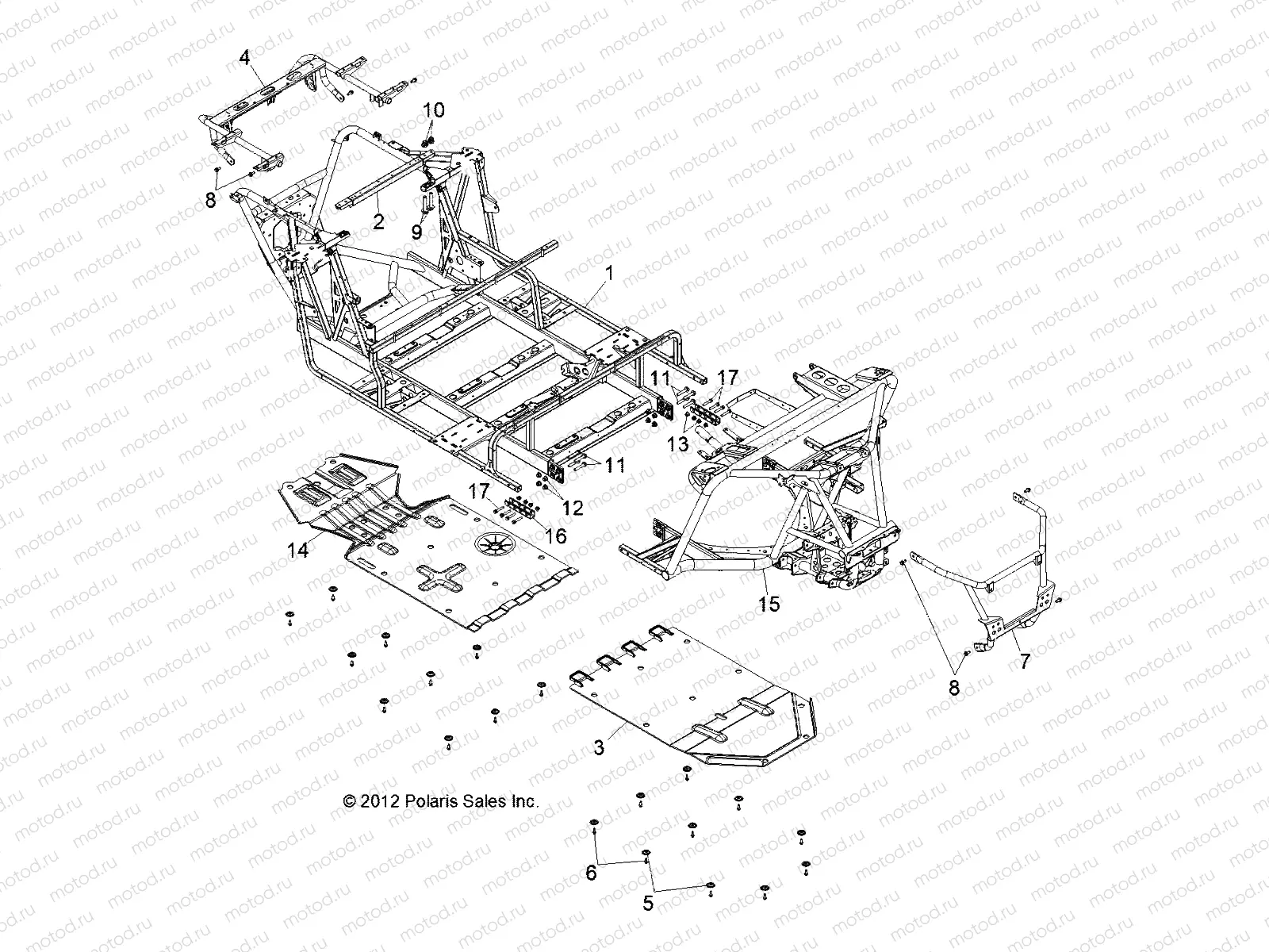 CHASSIS | CHASSIS, MAIN FRAME and SKID PLATE - R13XT9EAL (49RGRFRAME13JAGX)