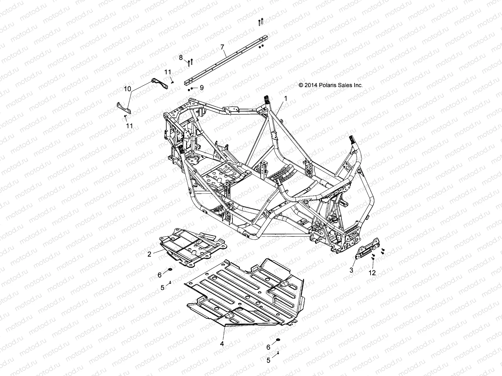 CHASSIS | CHASSIS, MAIN FRAME AND SKID PLATE - Z15VBA87AJ/LJ/E87AK/AM/AT/LT/AL/AV (49RGRFRAME15RZR900)