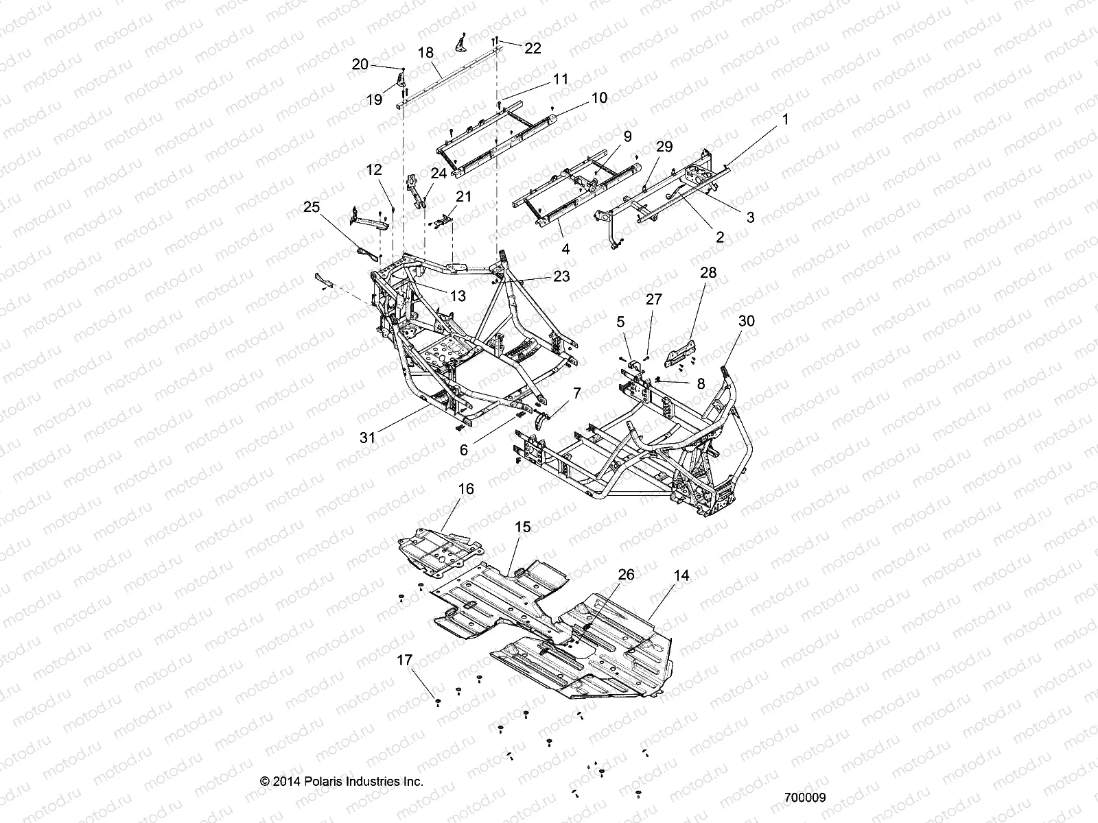 CHASSIS | CHASSIS, MAIN FRAME AND SKID PLATE - Z15VCE87AT/AV (700009)