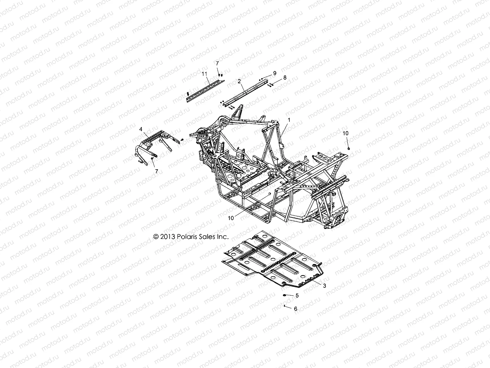 CHASSIS | CHASSIS, MAIN FRAME and SKID PLATE - Z18VHA57B2 (49RGRFRAME14RZR570)