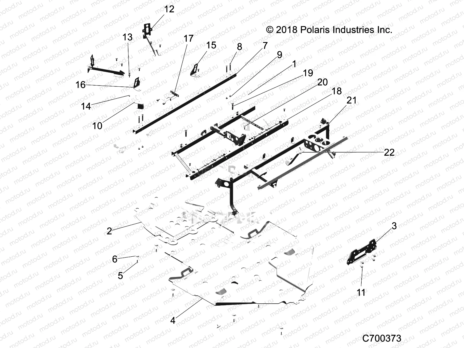 CHASSIS | CHASSIS, MAIN FRAME AND SKID PLATE - Z19VBE99F2/S99C2/CM (C700373)
