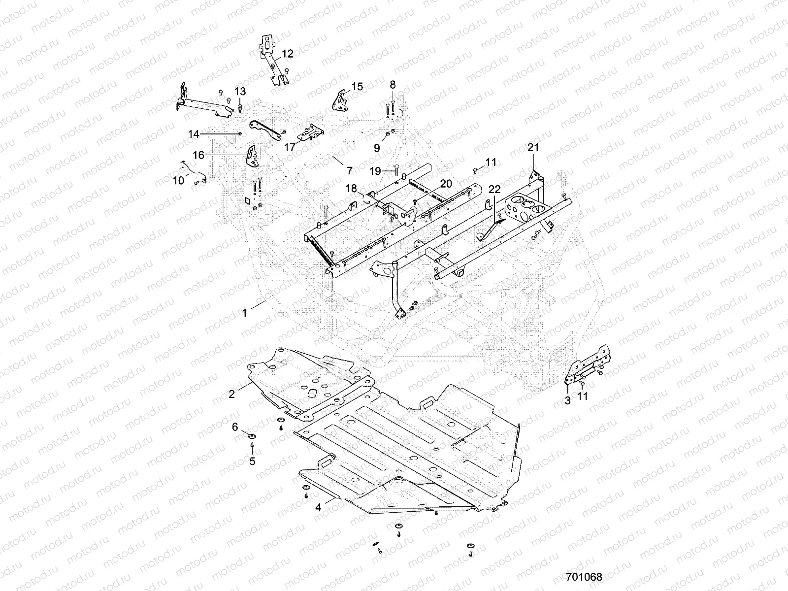 CHASSIS | CHASSIS, MAIN FRAME AND SKID PLATE - Z20A5A87B2/E87BP/BK/BX (701068)