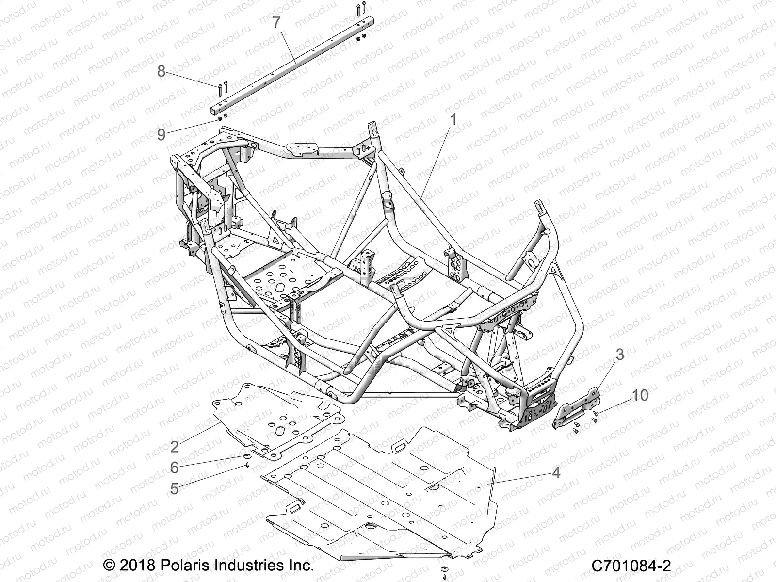 CHASSIS | CHASSIS, MAIN FRAME AND SKID PLATE - Z22ASE99A5/B5 (C701084-2)