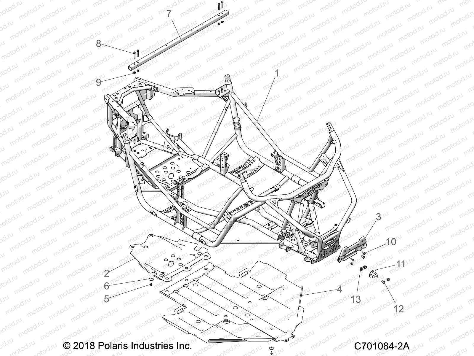 CHASSIS | CHASSIS, MAIN FRAME AND SKID PLATE - Z22ASE99F4/F5/S99C4/C5 (C701084-2A)
