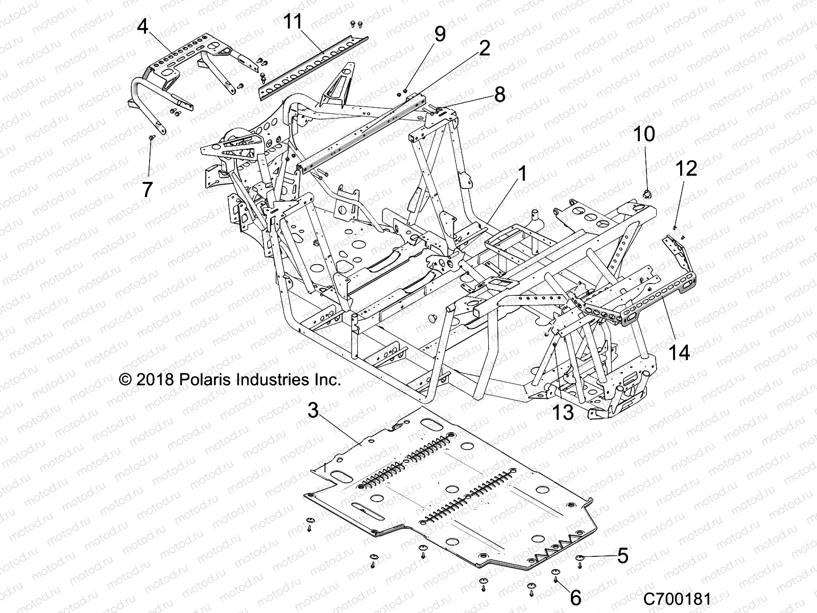 CHASSIS | CHASSIS, MAIN FRAME and SKID PLATE - Z22CHA57A2/K2 (C700181)