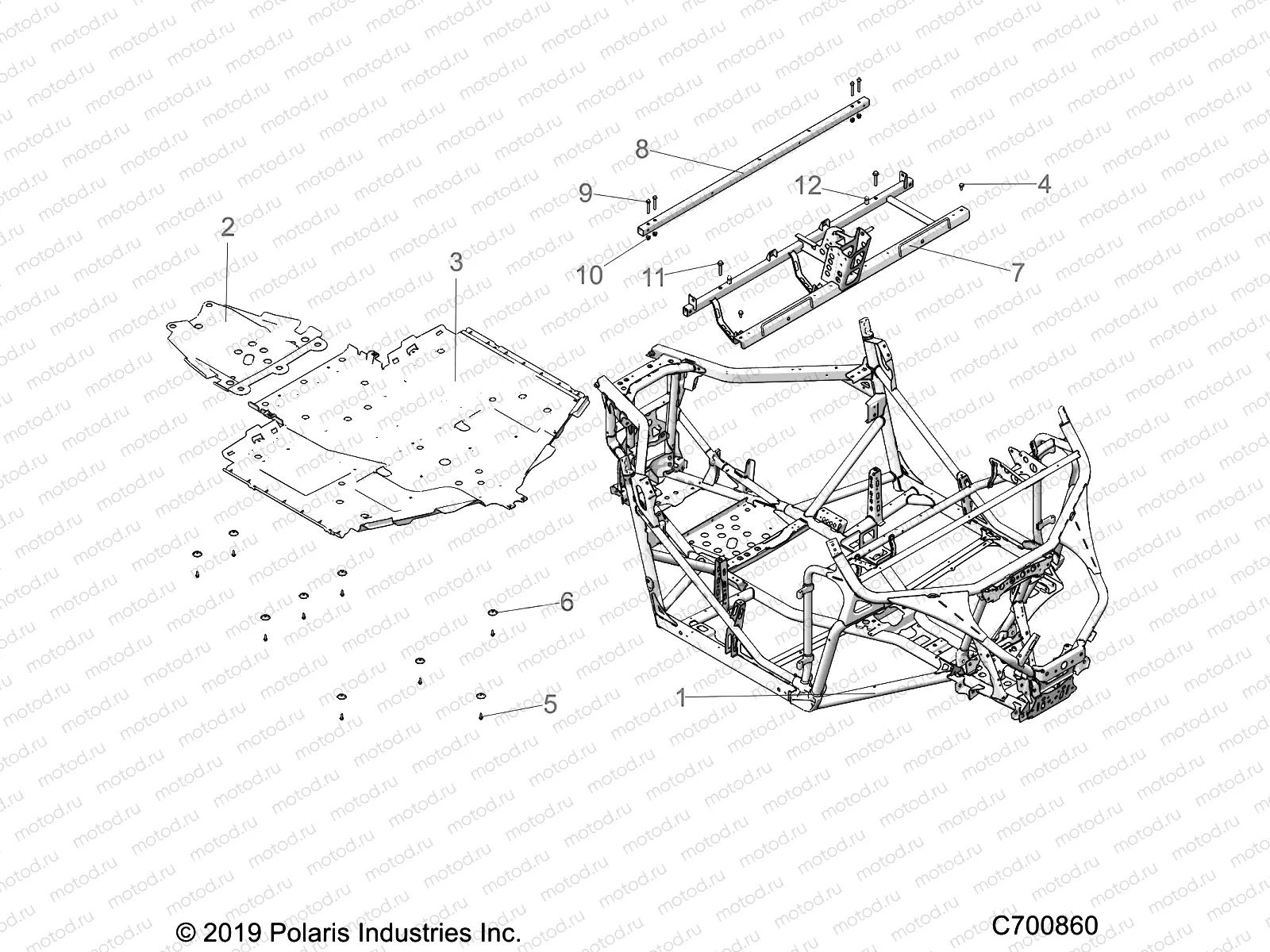CHASSIS | CHASSIS, MAIN FRAME AND SKID PLATES - G21GXH99AL/BL (C700860)