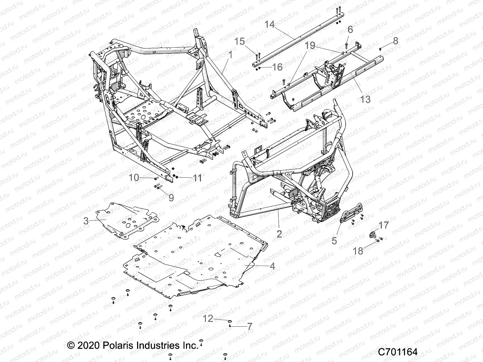 CHASSIS | CHASSIS, MAIN FRAME AND SKID PLATES - G23GAB99CG/FG (C701164)