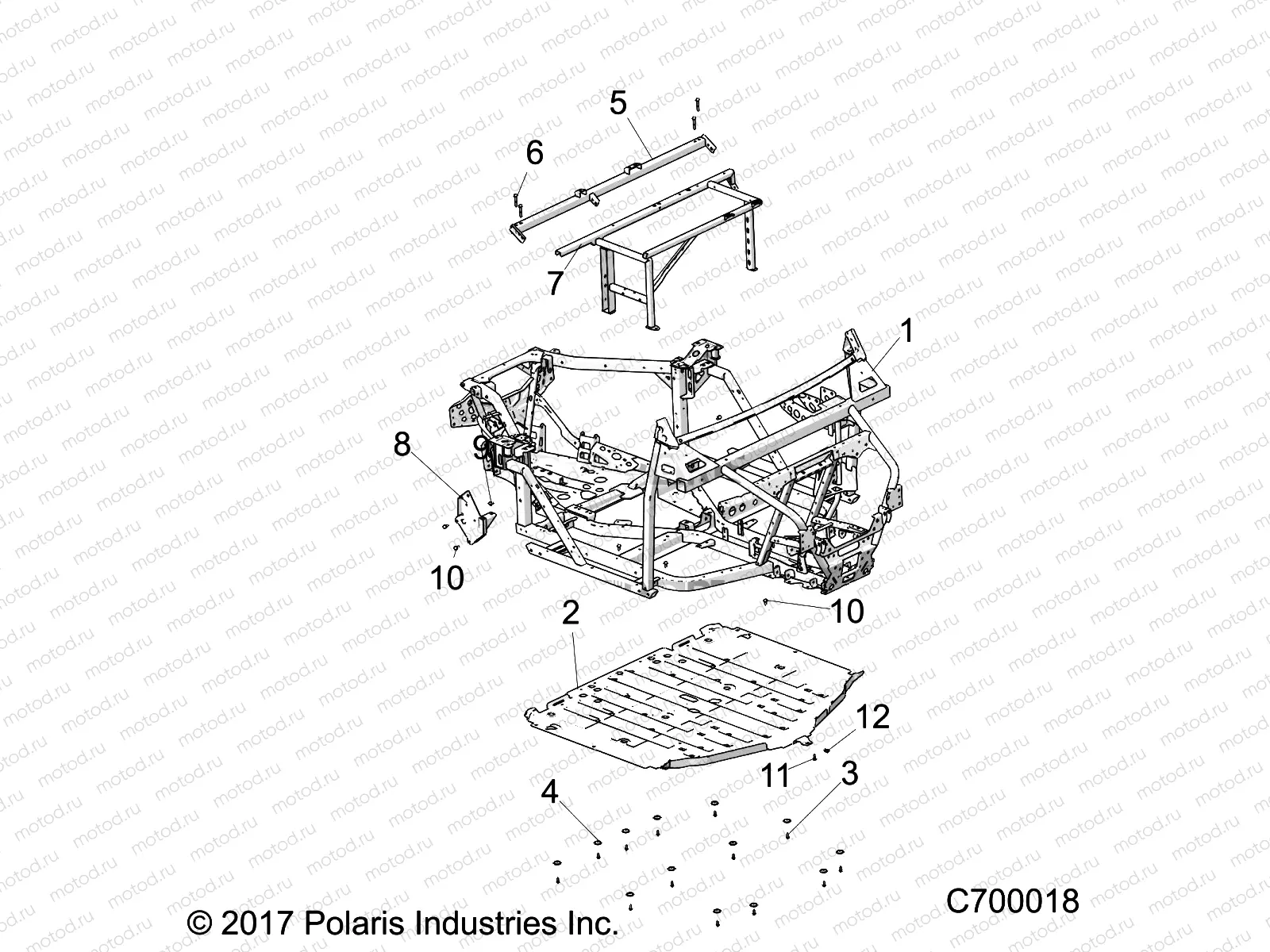 CHASSIS | CHASSIS, MAIN FRAME AND SKID PLATES - R19RRE99AV/BV/A1/B1/A9/B9/AP/BP/AJ/BJ/AD/BD (C700018)