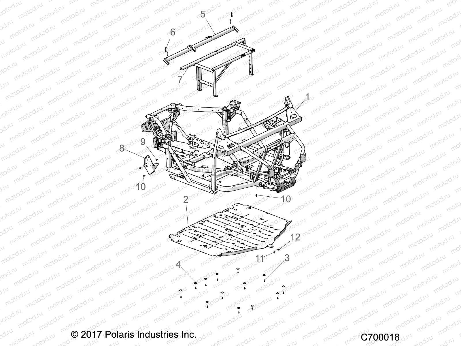 CHASSIS | CHASSIS, MAIN FRAME AND SKID PLATES - R20RRW99A9/AA/AF/AP/AX/B9/BA/BF/BP/BX (C700018)