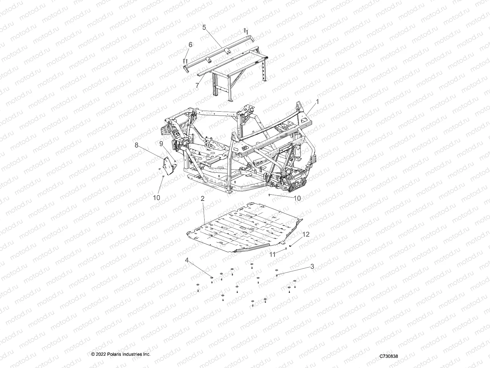 CHASSIS | CHASSIS, MAIN FRAME AND SKID PLATES - R23RRED4FA/DA/SD4CA/CK (C700923)